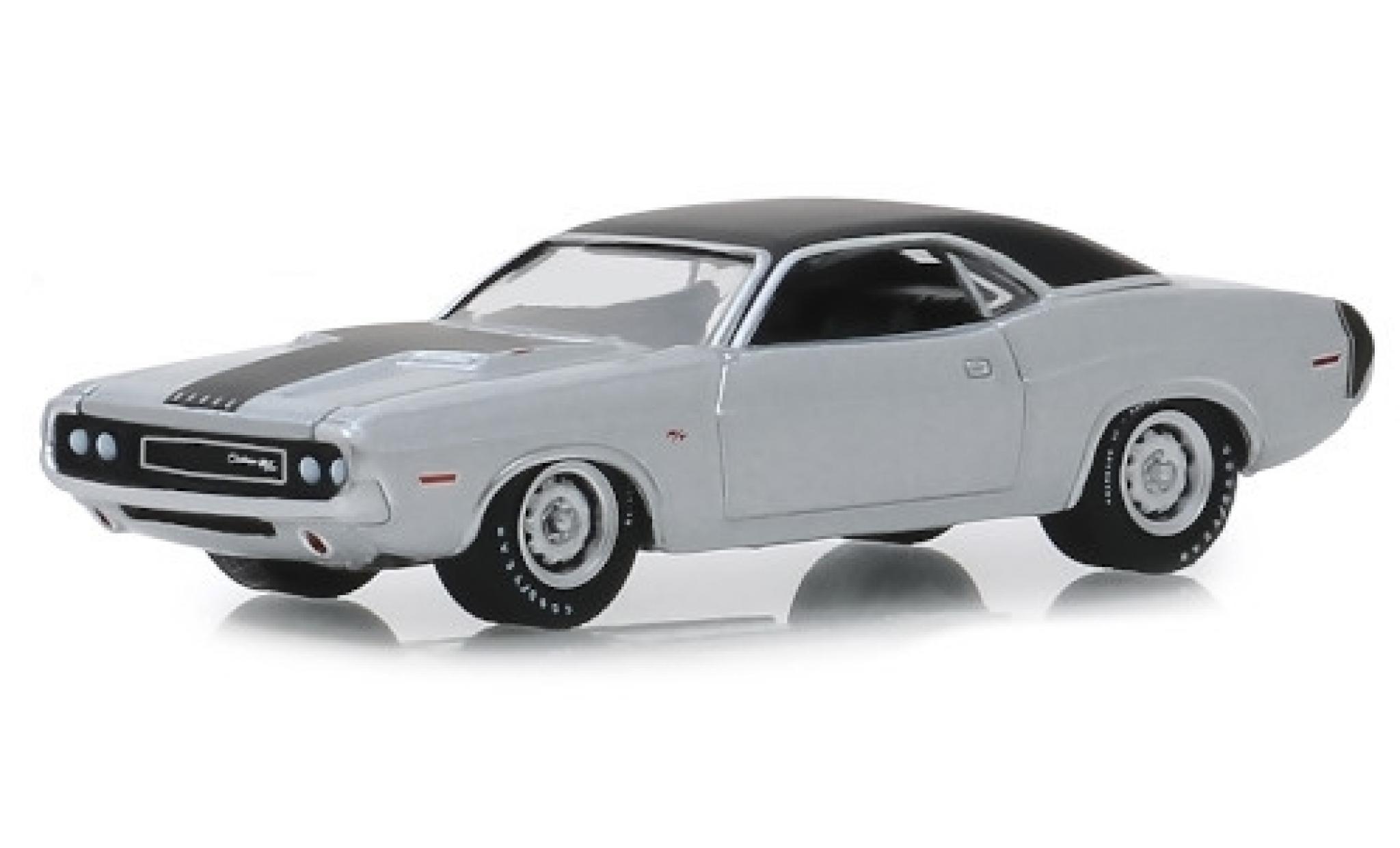Dodge Challenger 1/64 Greenlight R/T HEMI grijs/matt-zwart 1970 modelauto