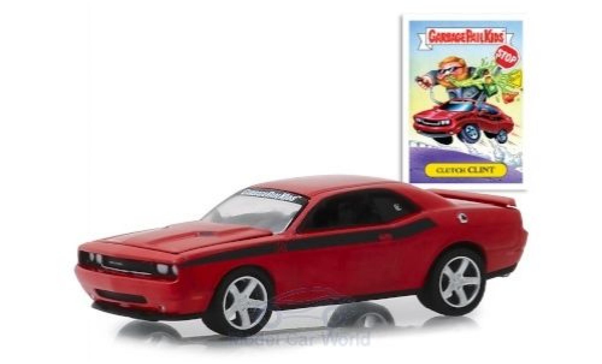Dodge Challenger 1/64 Greenlight rood GarbagePailKids 2012 Clutch Clint modelauto