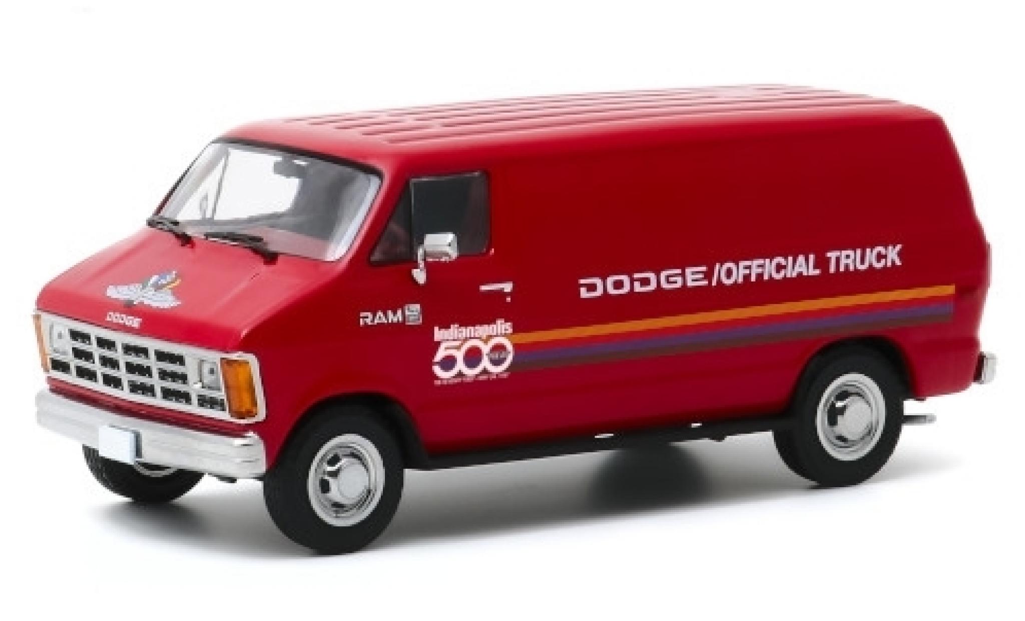 Dodge RAM 1/43 Greenlight B 150 rood/Dekor Indianapolis 500 1987 71st Annual 500 Mile Race Official Truck modelauto