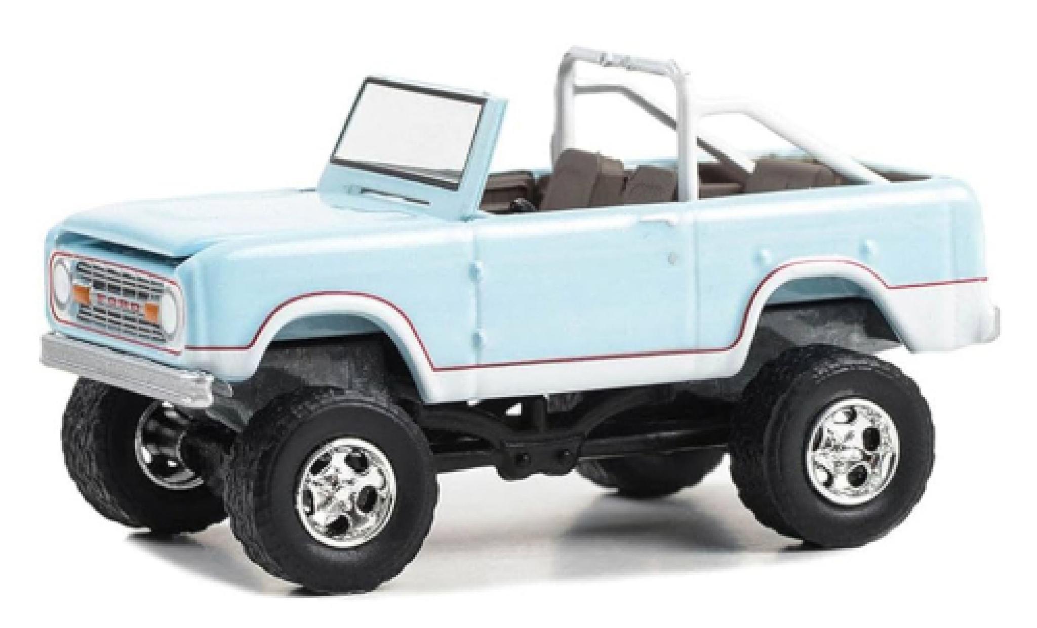 Ford Bronco 1/64 Greenlight Custom blauw 1970 1:64 modelauto