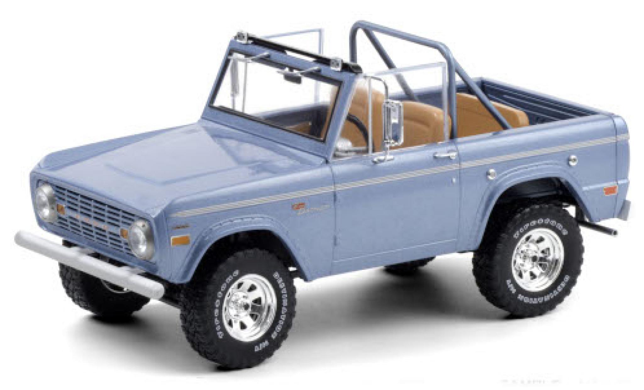 Ford Bronco 1/18 Greenlight Sport metallic blauw 1969 modelauto