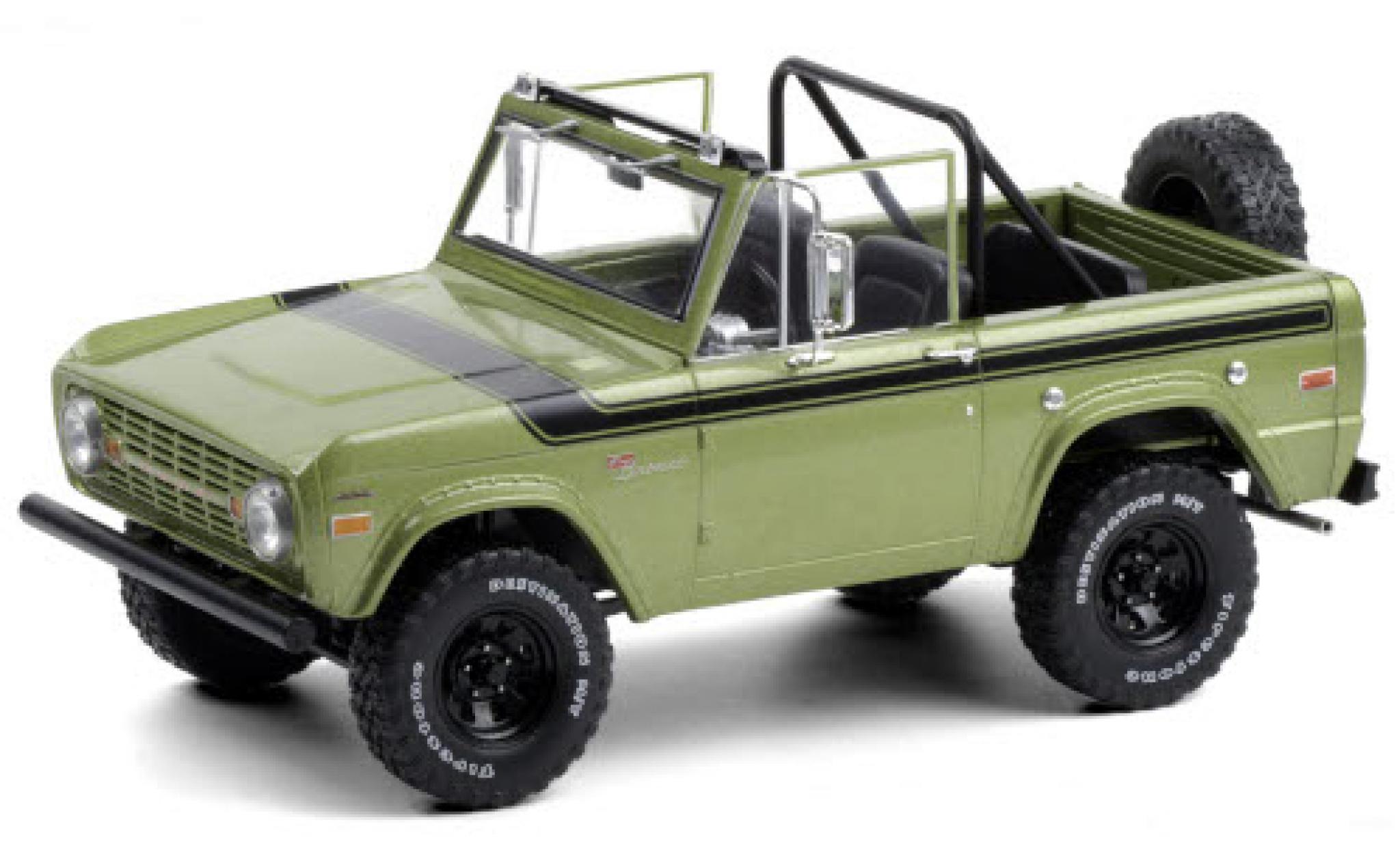 Ford Bronco 1/18 Greenlight Sport metallic groen/zwart 1969 modelauto