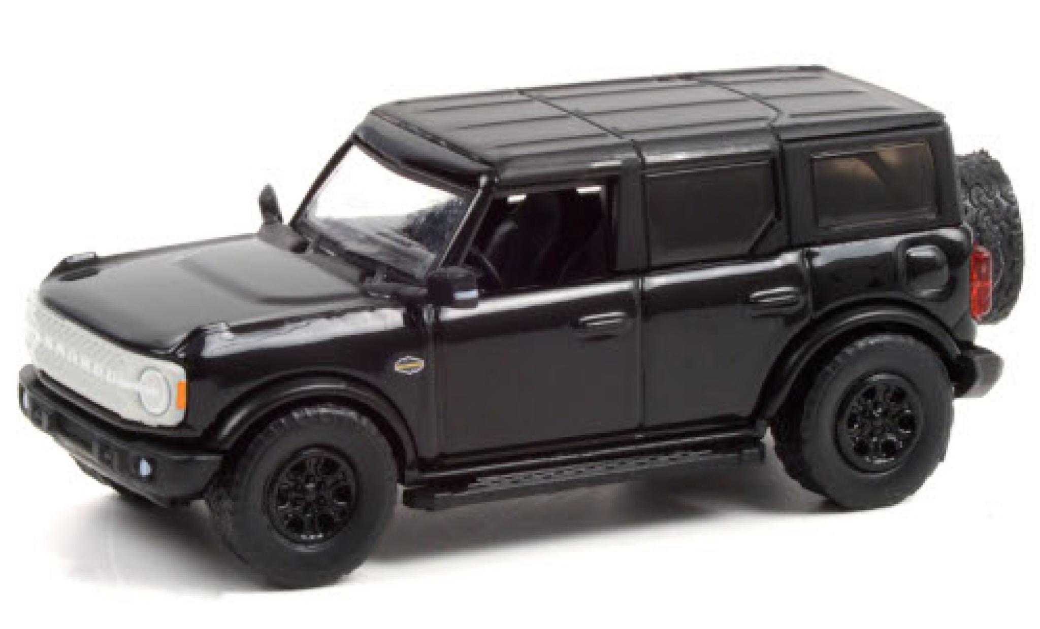 Ford Bronco 1/64 Greenlight Wildtrak zwart 2021 modelauto
