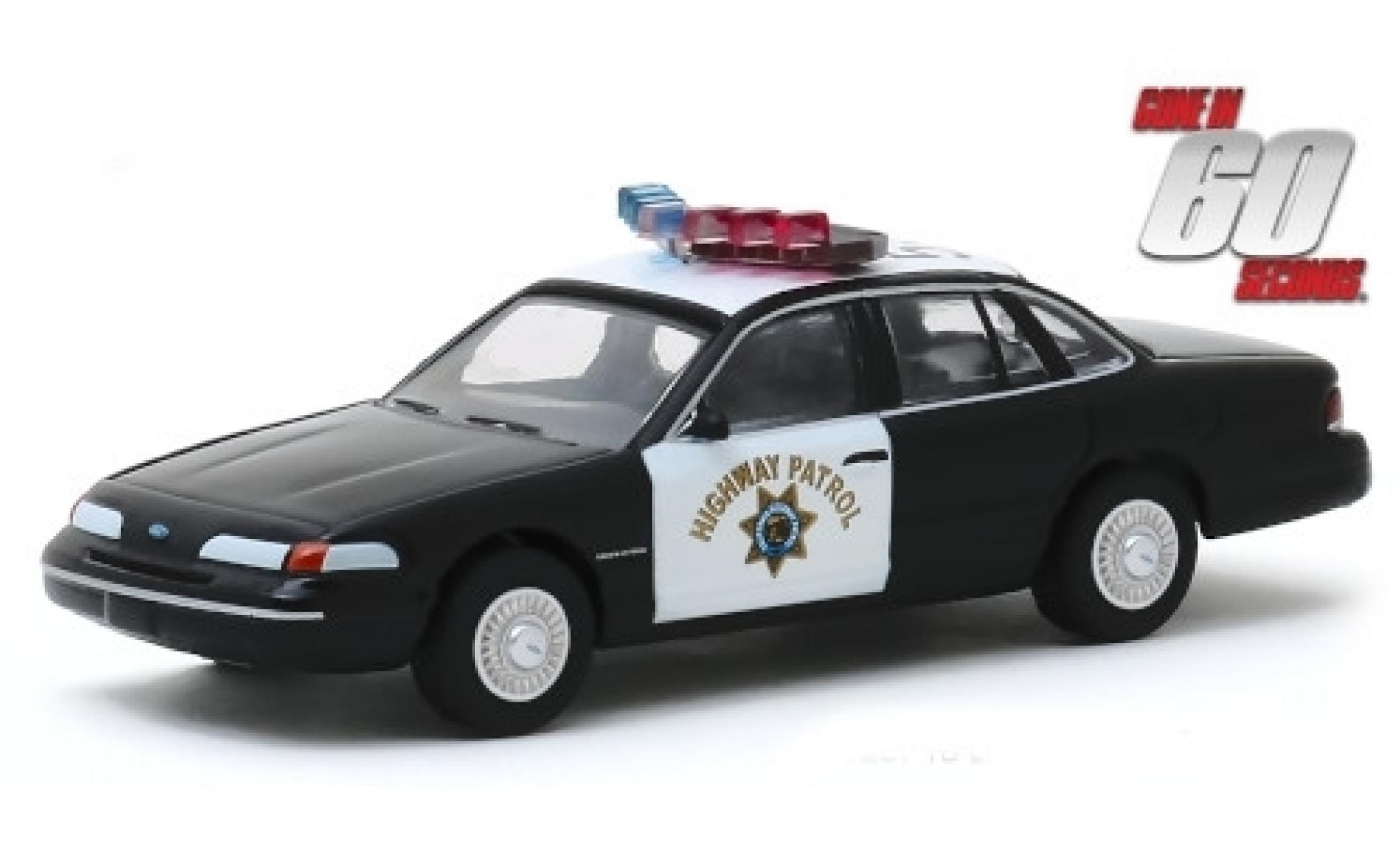 Ford Crown 1/64 Greenlight Victoria Politie Interceptor California Highway Patrol 1992 Gone in 60 Seconds modelauto