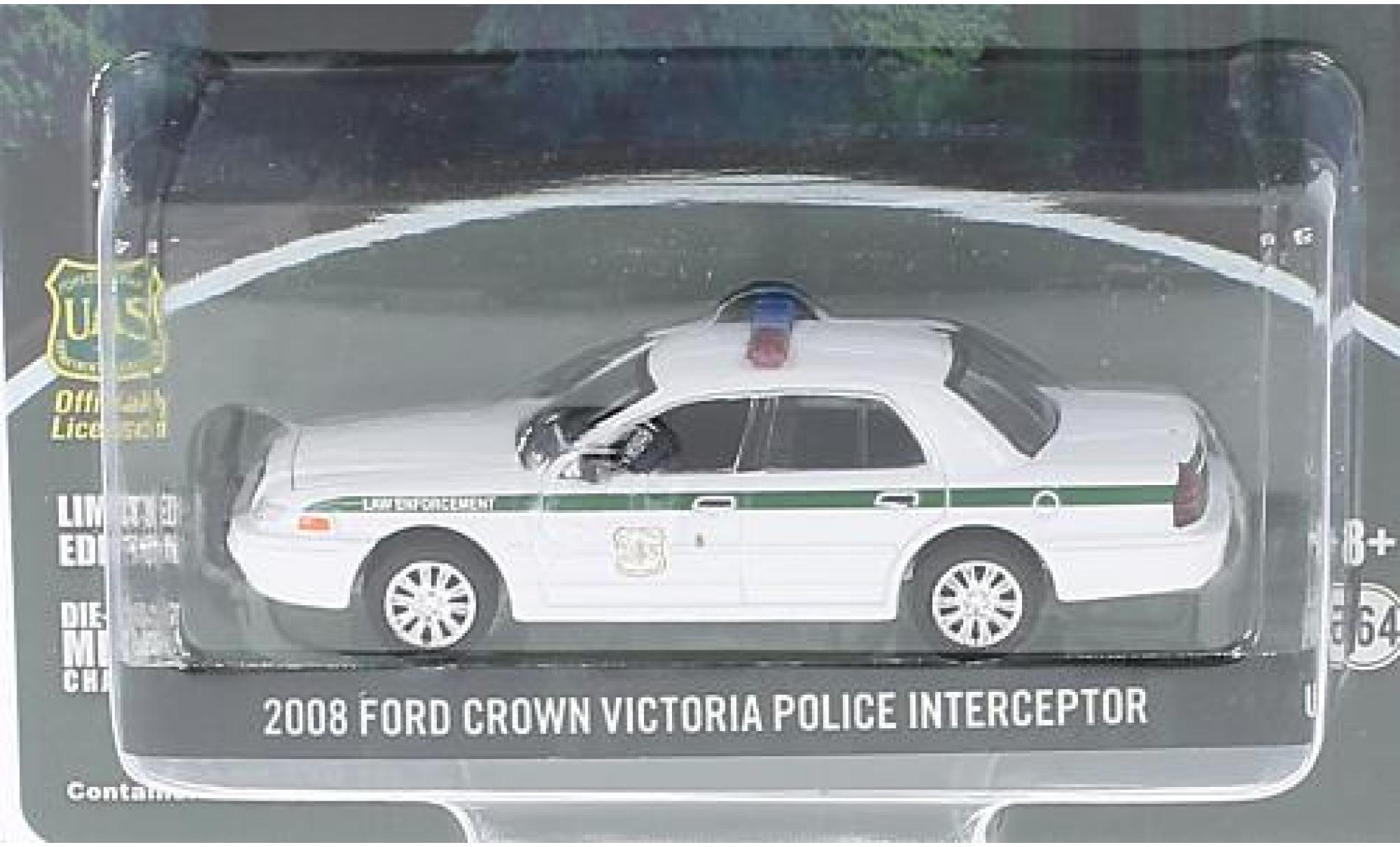 Ford Crown 1/64 Greenlight Victoria Politie Interceptor wit U.S.Forest Service 2008 modelauto