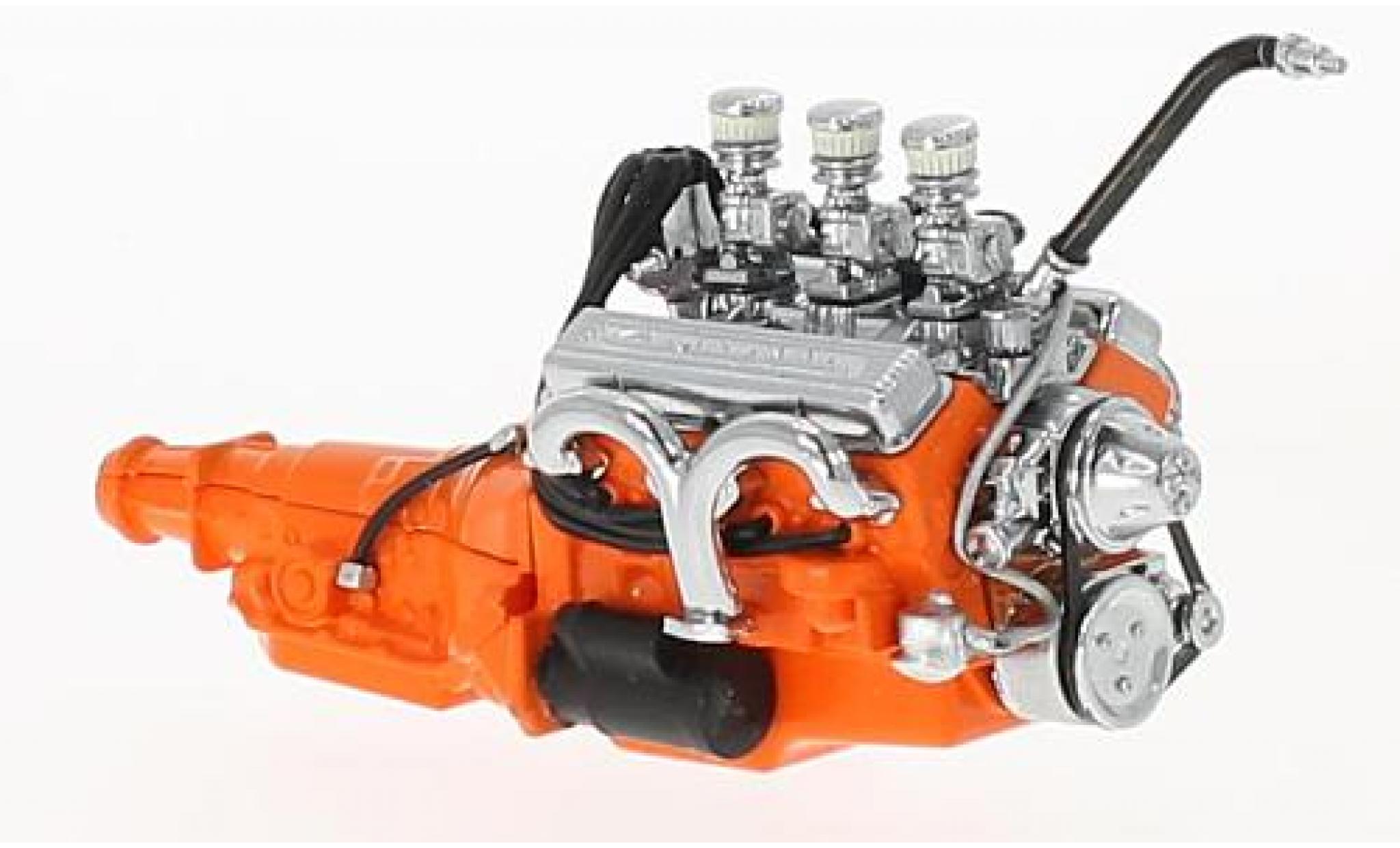 Ford Custom 1/18 Greenlight 327 oranje 1932 Small Block moteur with Transmission modelauto