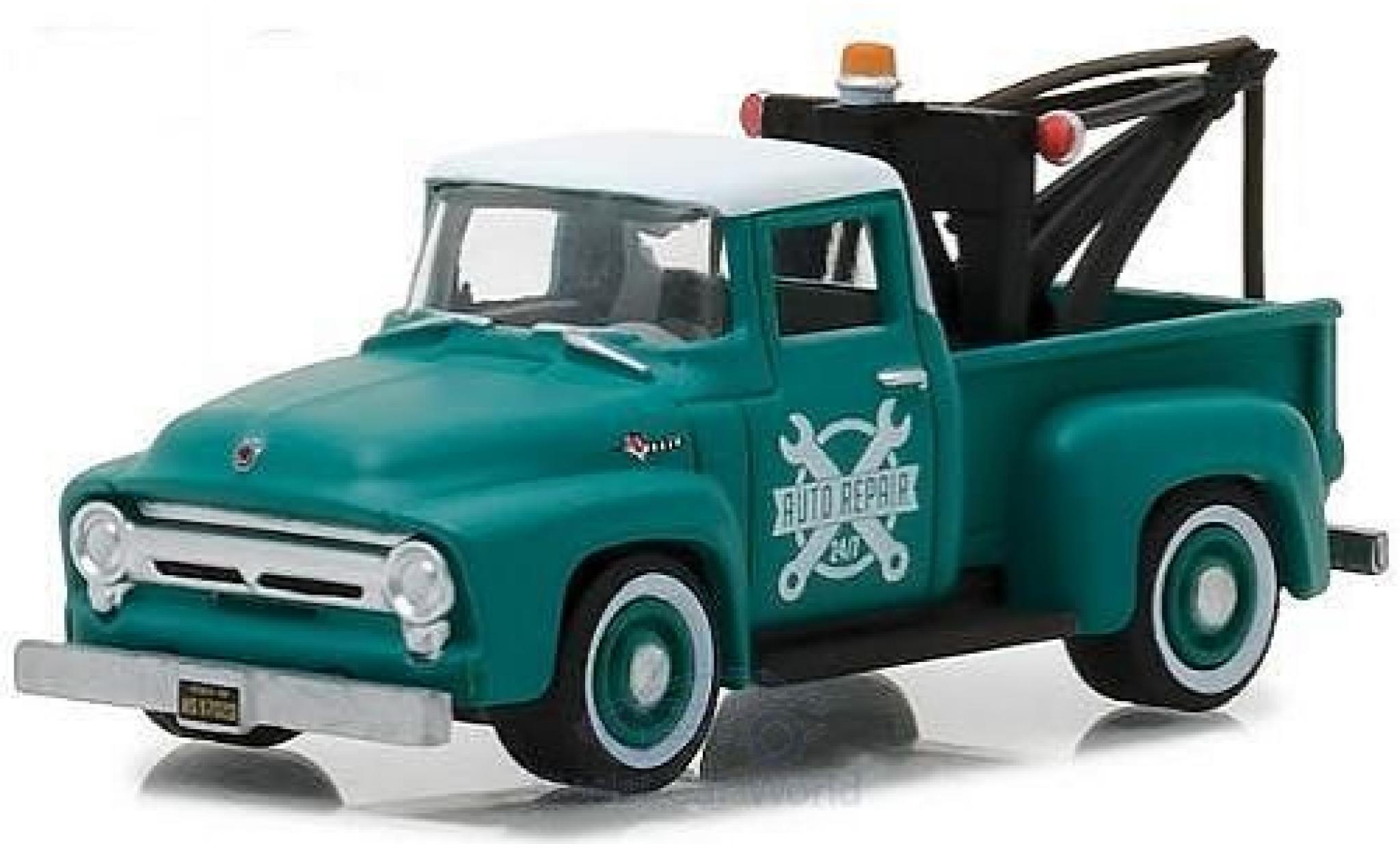Ford F-1 1/64 Greenlight 00 groen/wit 1956 Abschleppwagen modelauto