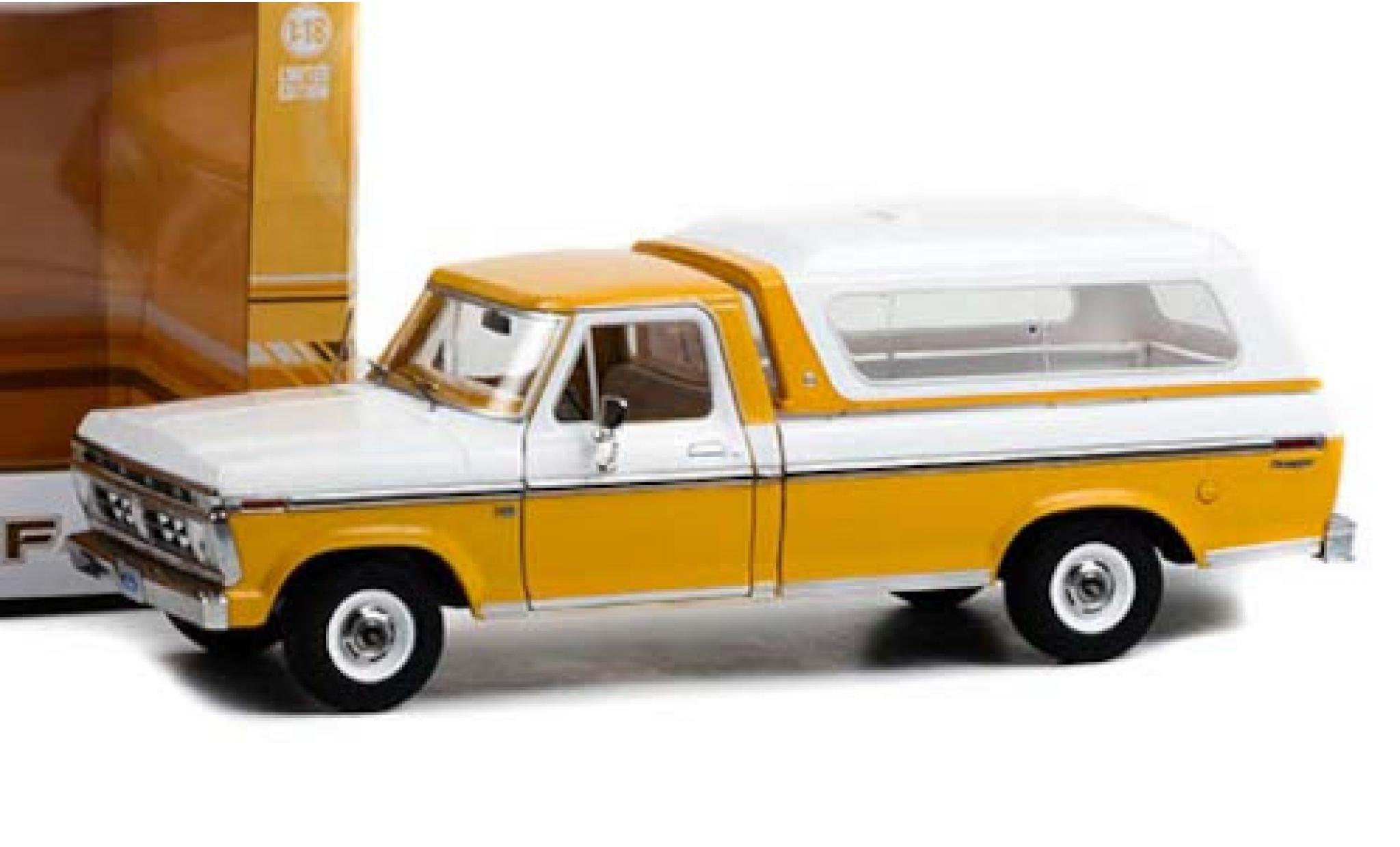 Ford F-1 1/18 Greenlight 00 Pick Up geel/wit 1976 mit abnehmbarem HardTop modelauto
