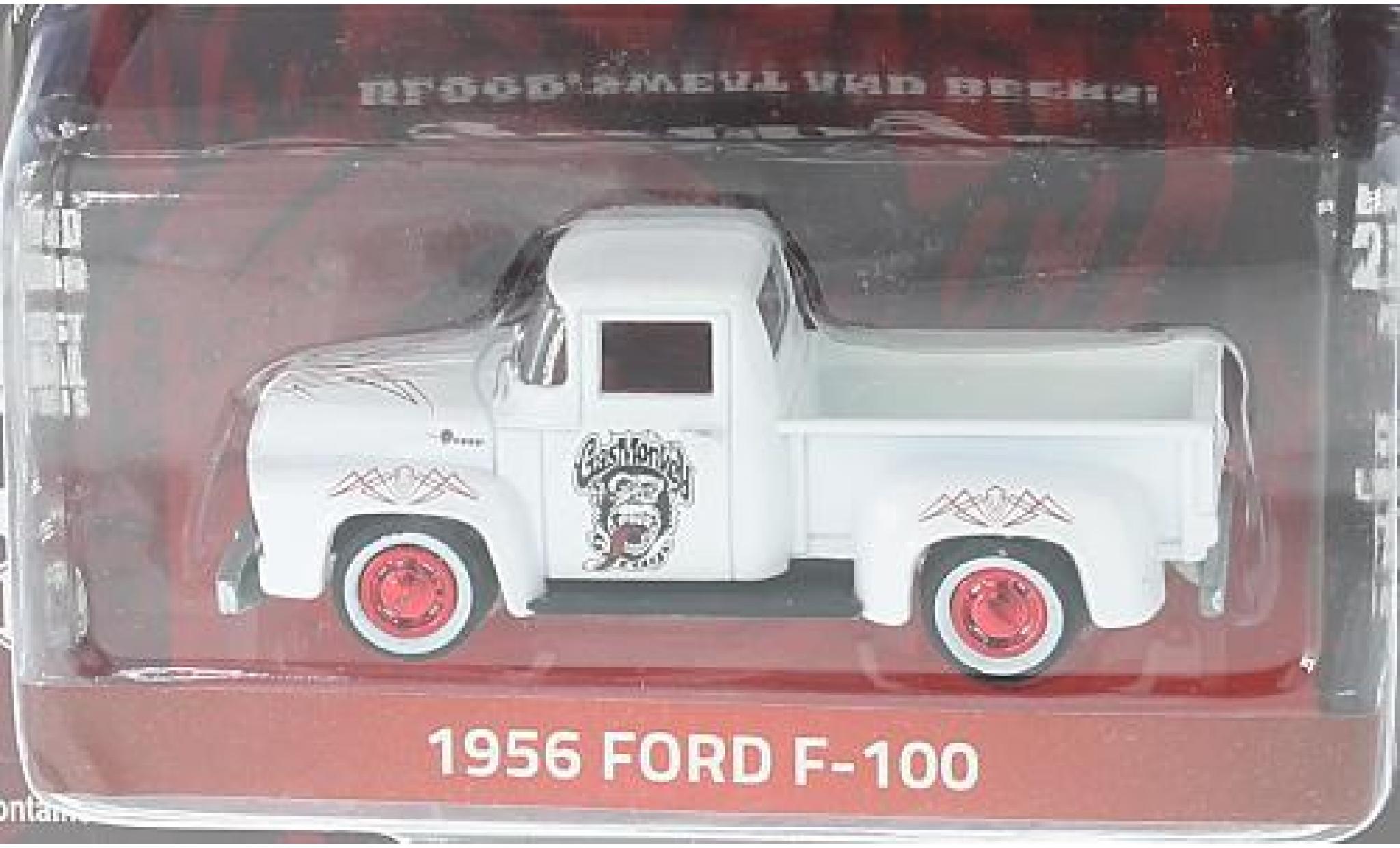 Ford F-1 1/64 Greenlight 00 wit/rood Gas Monkey Garage 1956 modelauto