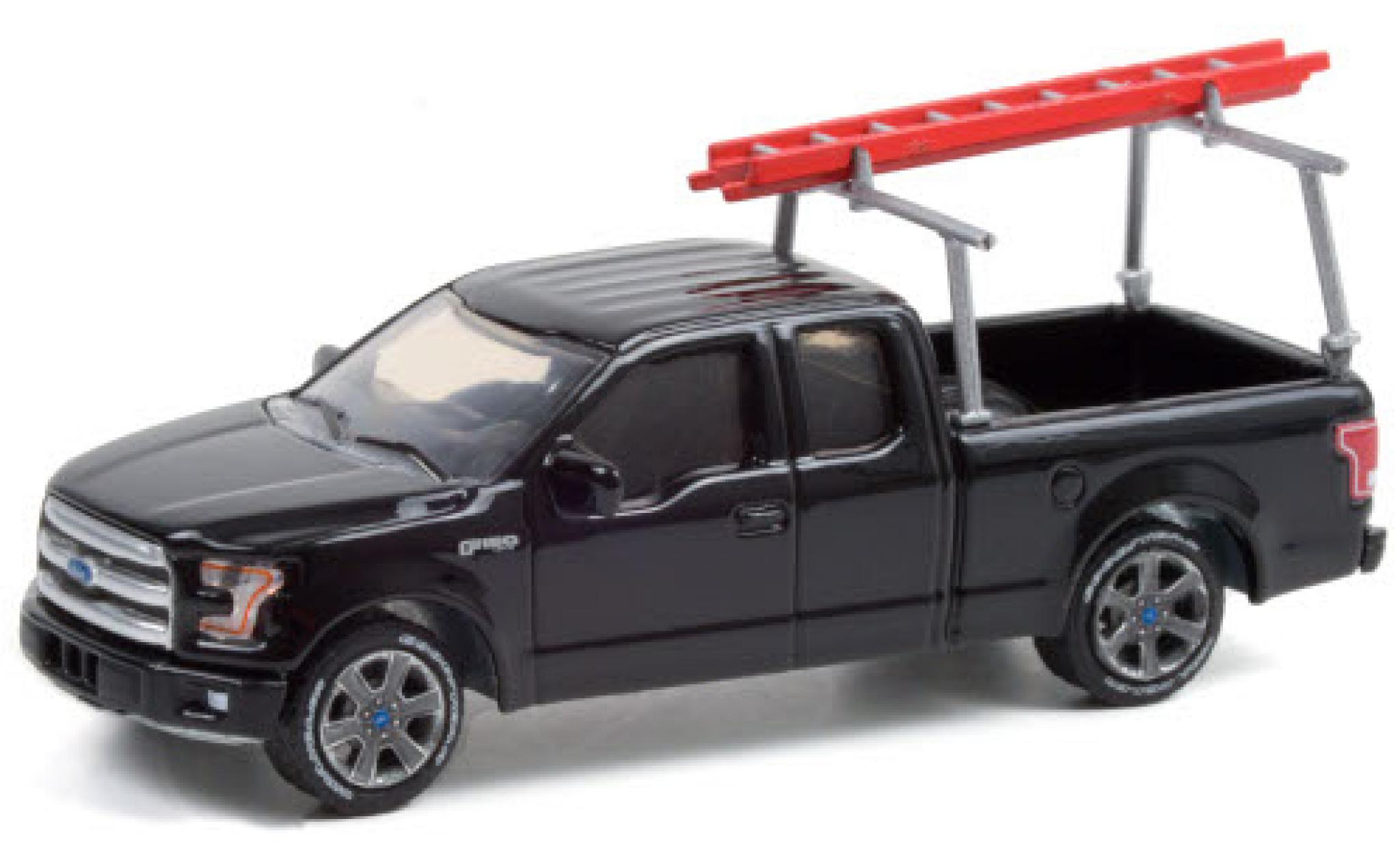 Ford F-1 1/64 Greenlight 50 Extended Cab zwart 2017 avec Leiterrost modelauto