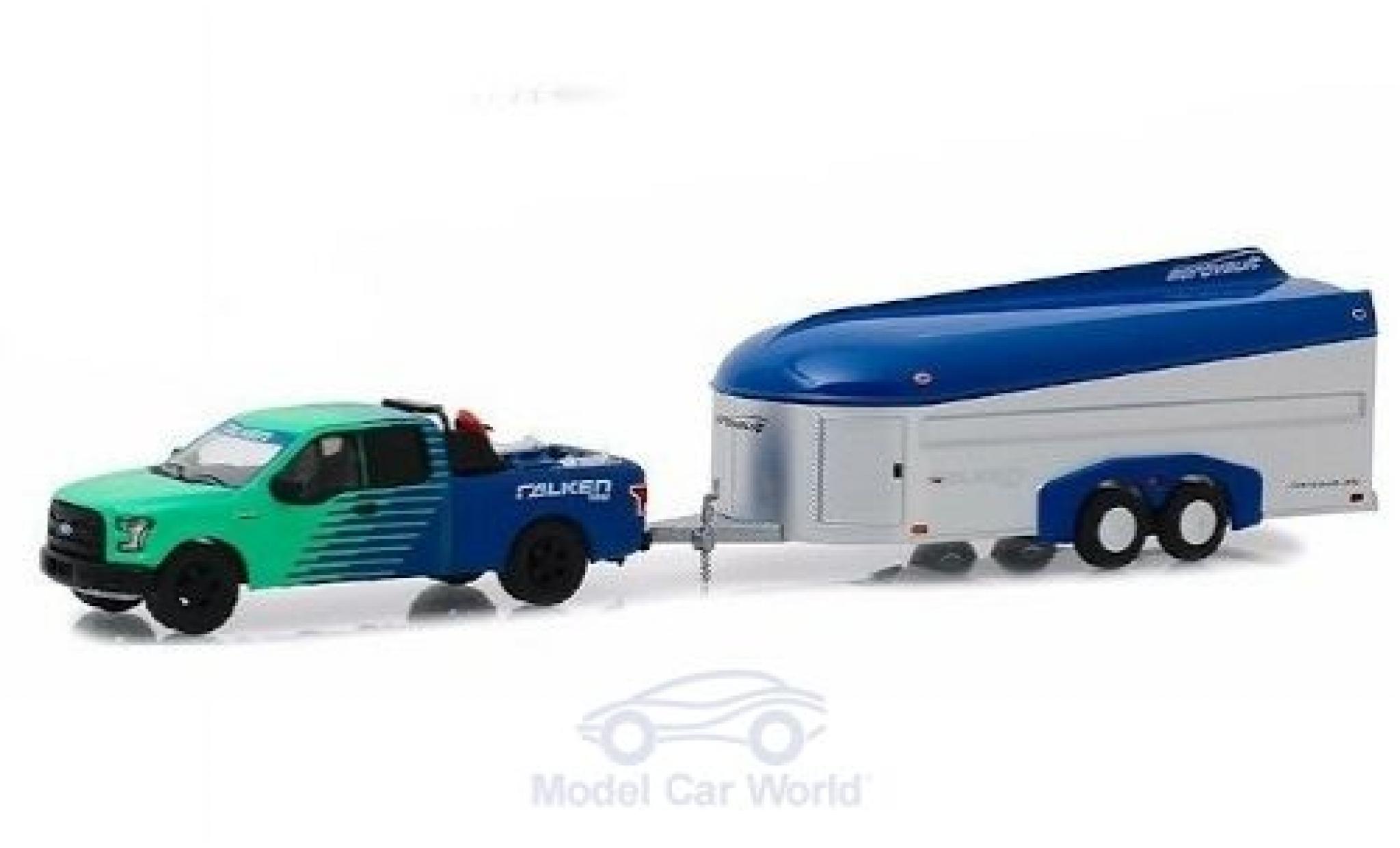 Ford F-1 1/64 Greenlight 50 Falken Tires 2017 with Aerovault Trailer modelauto