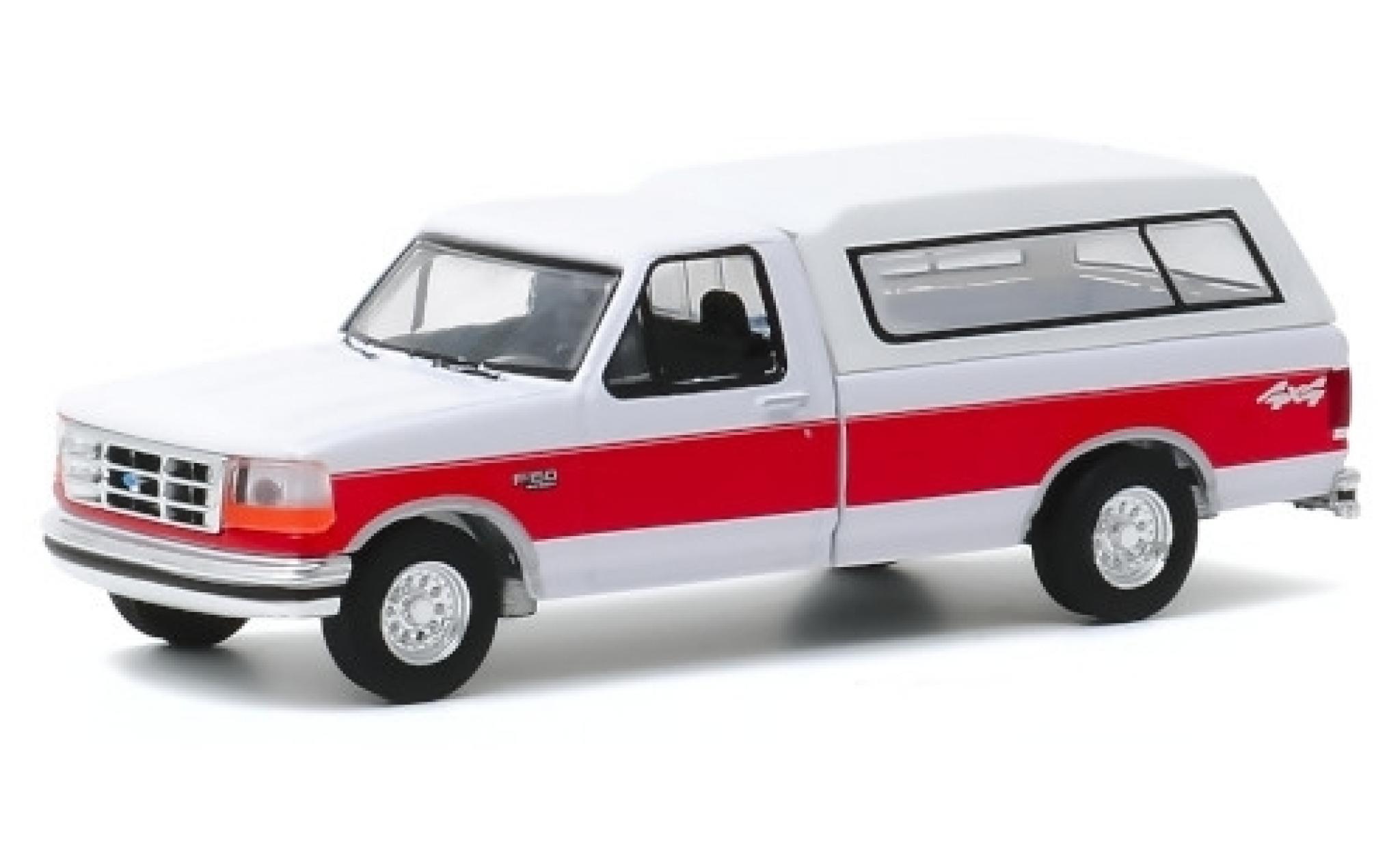 Ford F-1 1/64 Greenlight 50 XLT wit/rood 1994 modelauto