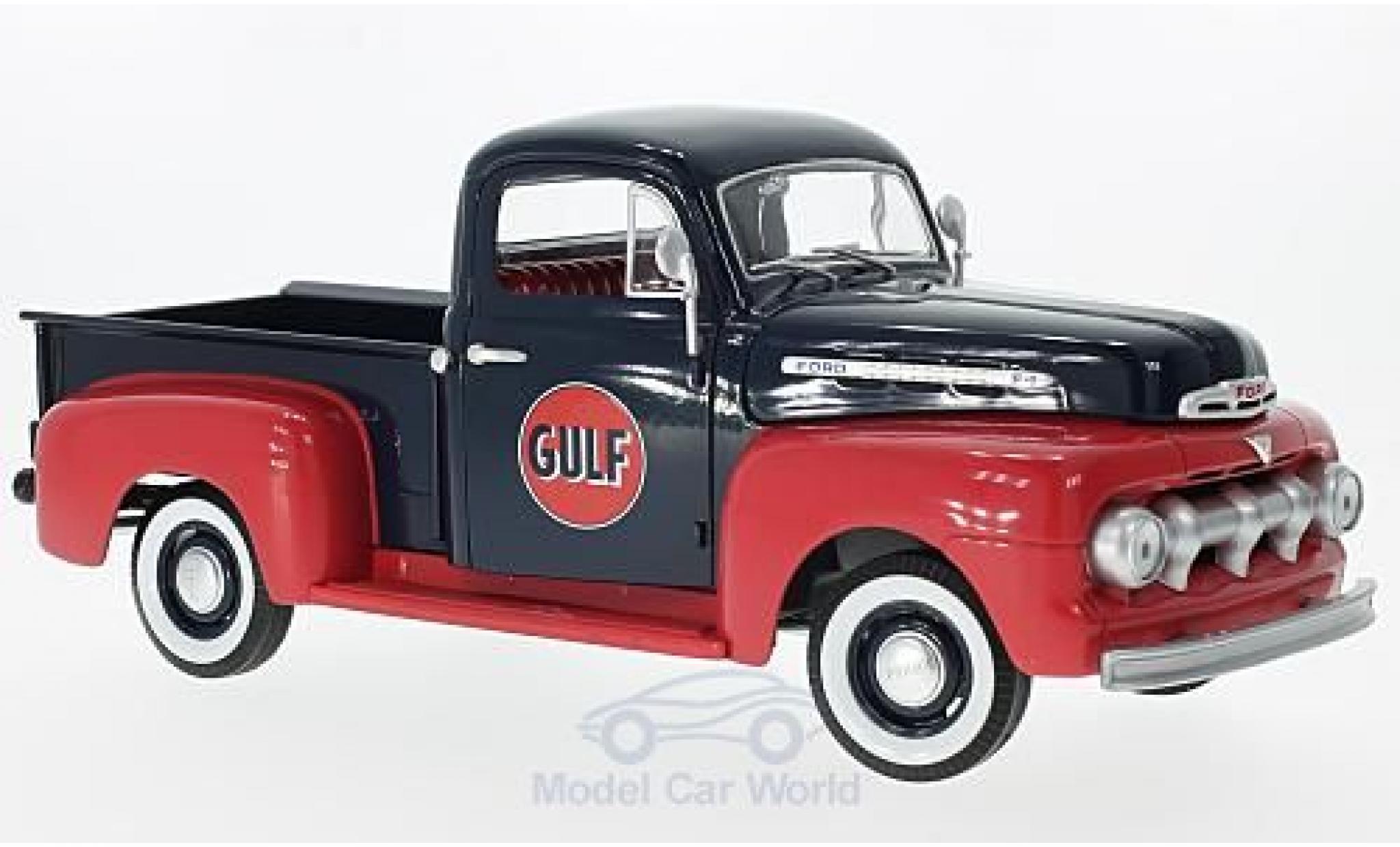 Ford F1 1/18 Greenlight Pick-Up blauw/rood Gulf 1951 modelauto