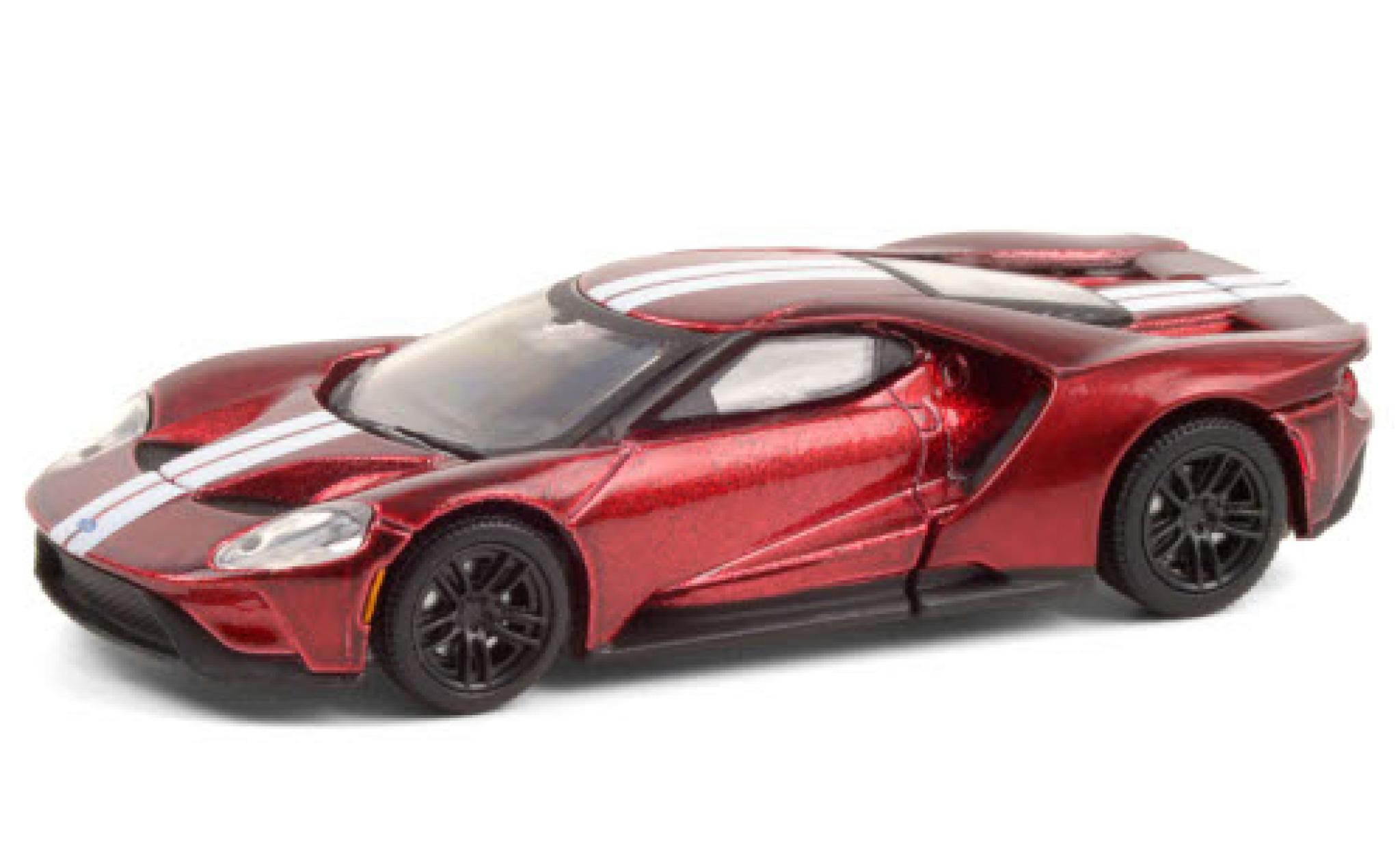 Ford GT 1/64 Greenlight metallic rood/wit 2017 modelauto
