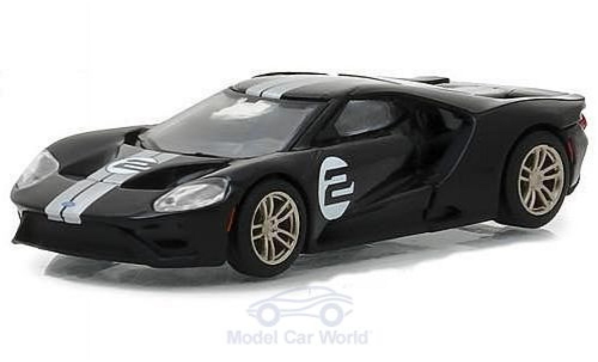 Ford GT 1/64 Greenlight zwart 2017 1966 #2 40 Mk II Tribute modelauto