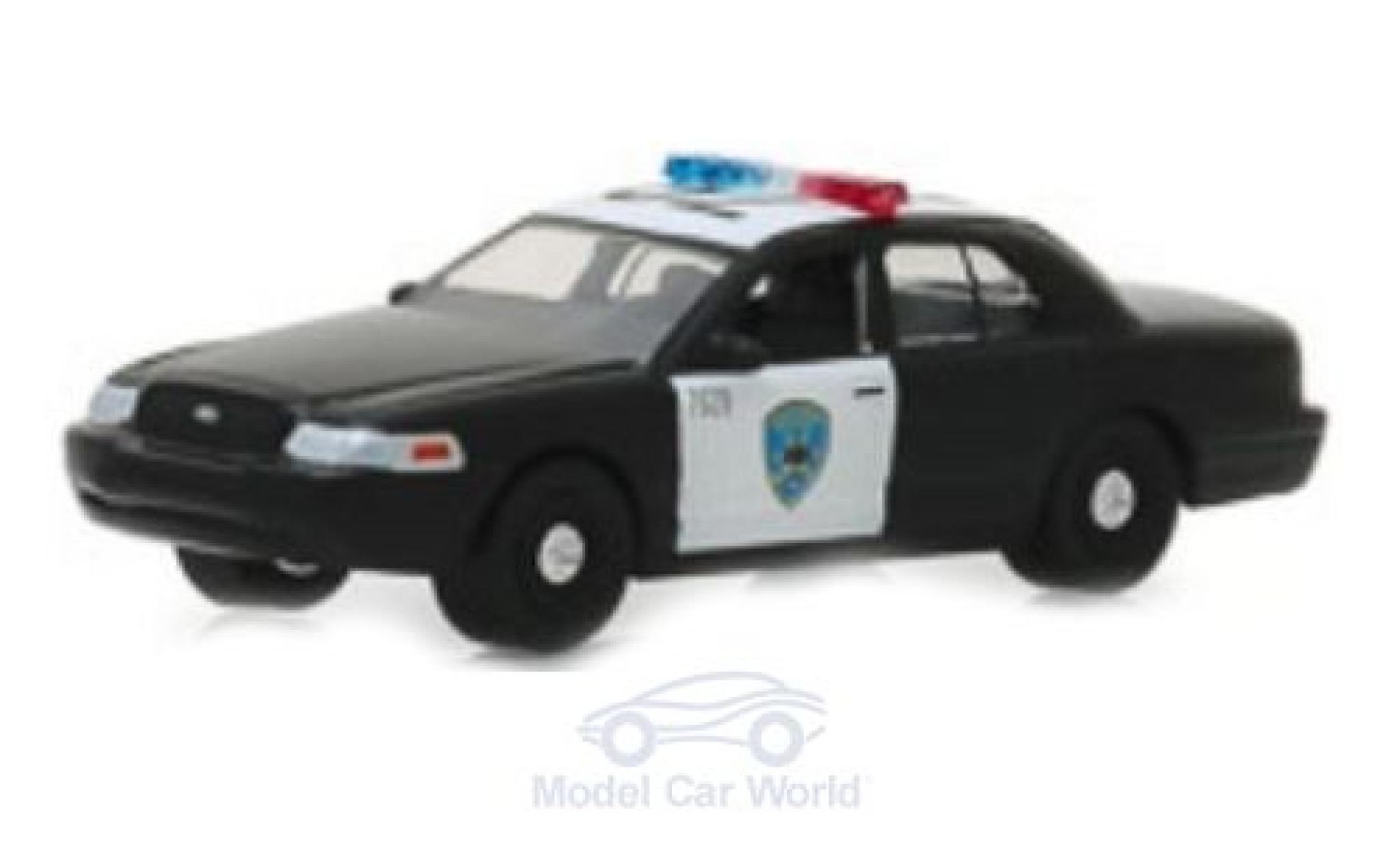 Ford LTD 1/64 Greenlight Crown Victoria Politie Interceptor Oakland 2008 modelauto