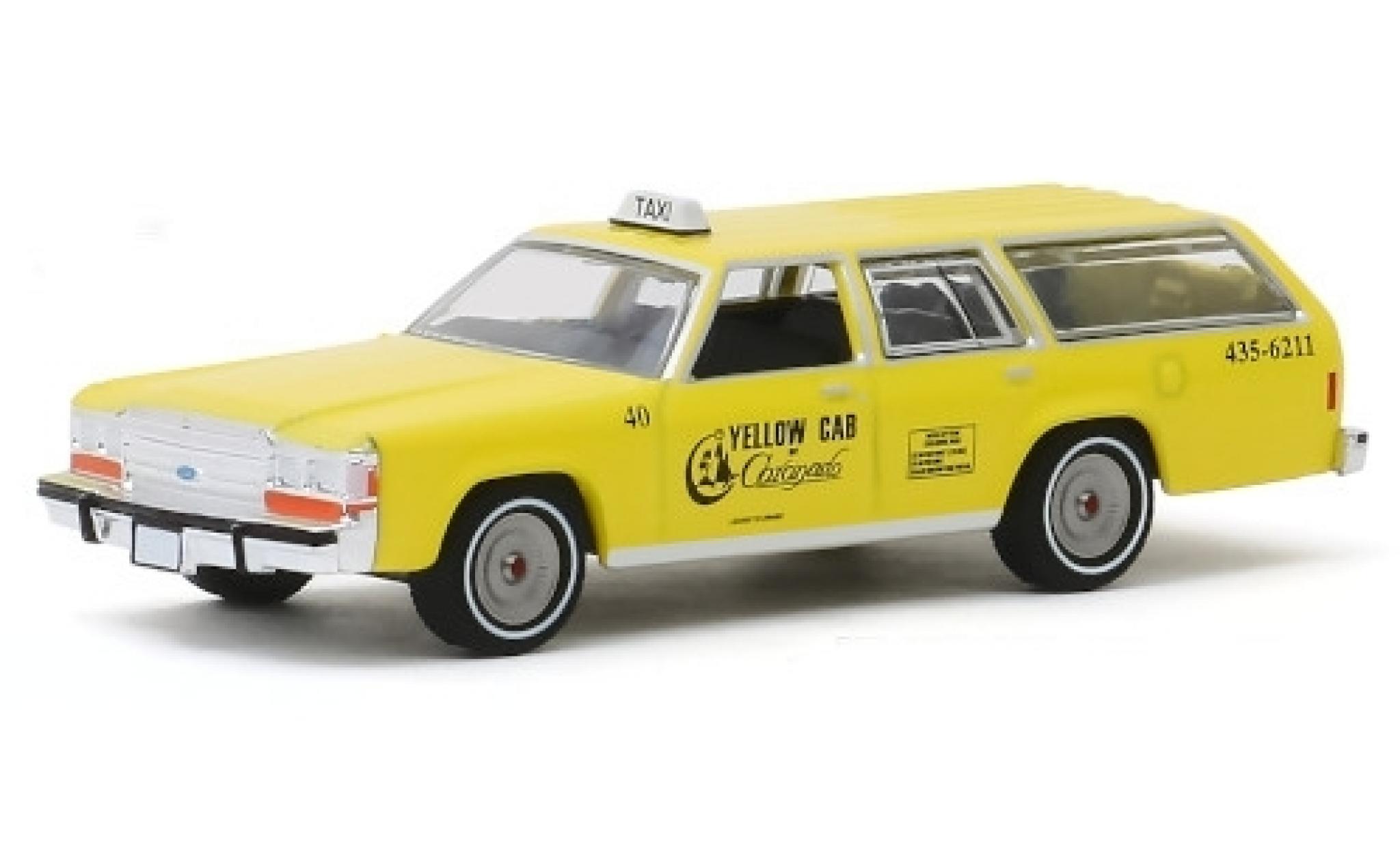 Ford LTD 1/64 Greenlight Crown Victoria Wagon Yellow Cab of Coronado 1988 modelauto