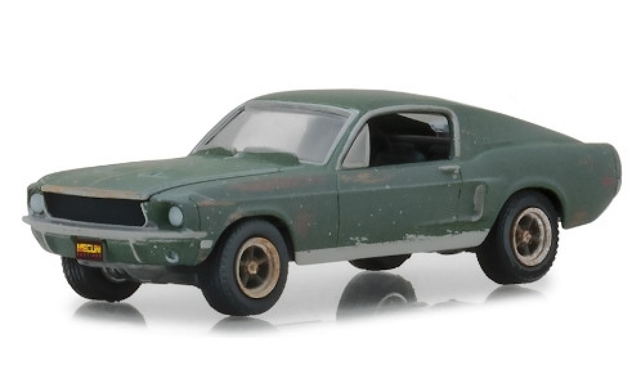 Ford Mustang 1/64 Greenlight GT Fastback Bullitt 1968 unrestauriert mit Stickern modelauto