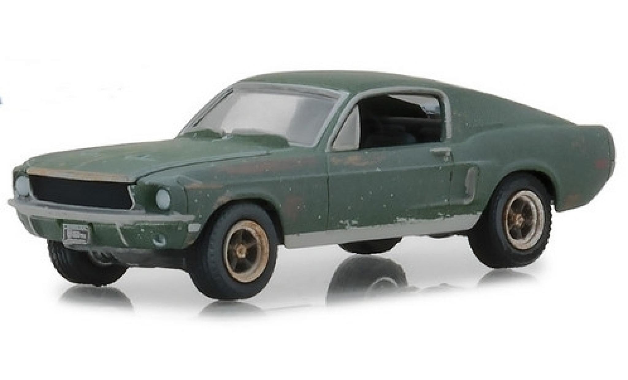 Ford Mustang GT 1/18 Greenlight GT Fastback unrestored groen Film Bullitt 1968 Steve McQueen modelauto