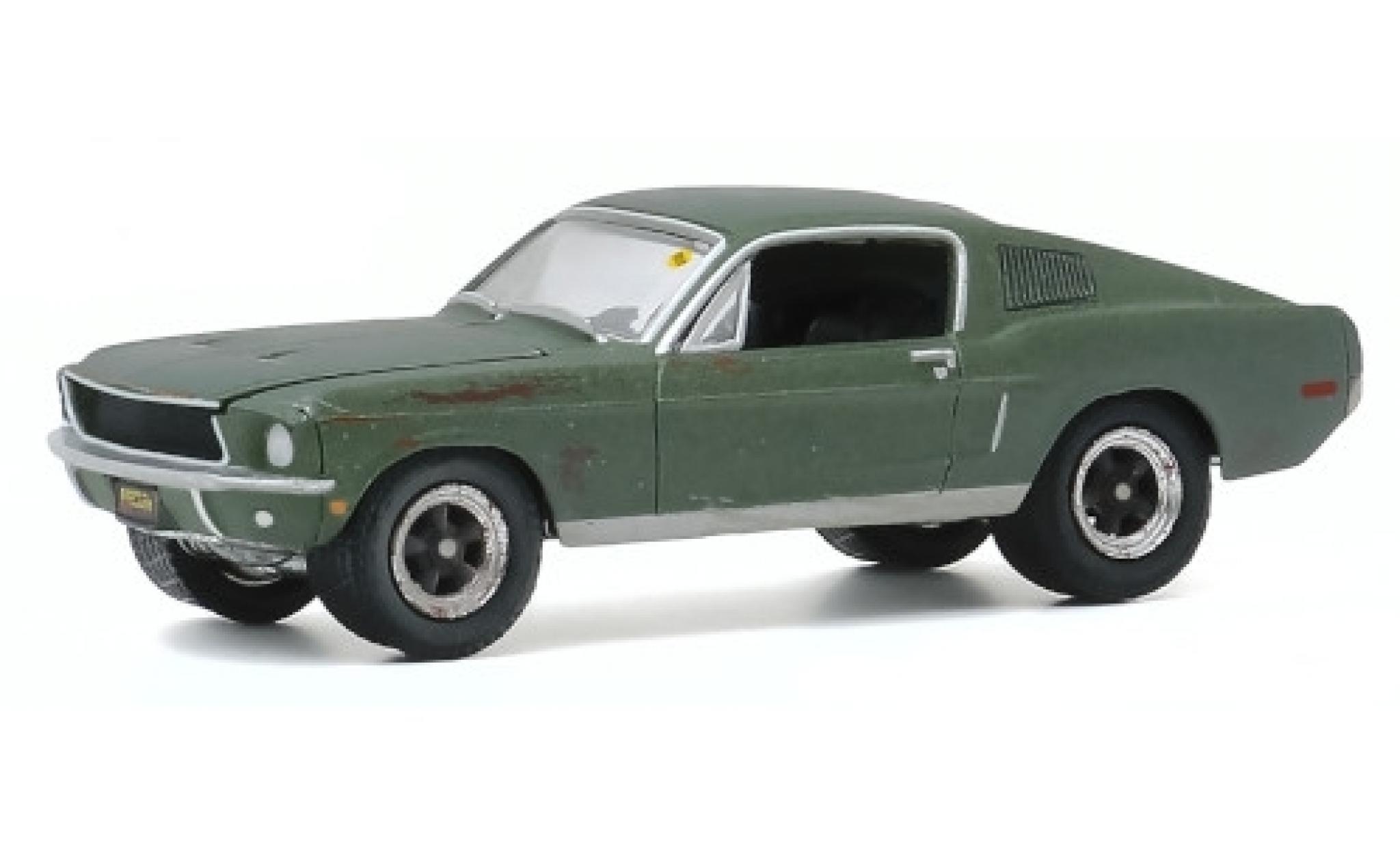 Ford Mustang 1/64 Greenlight GT metallic groen 1968 avec Witterungsspuren modelauto