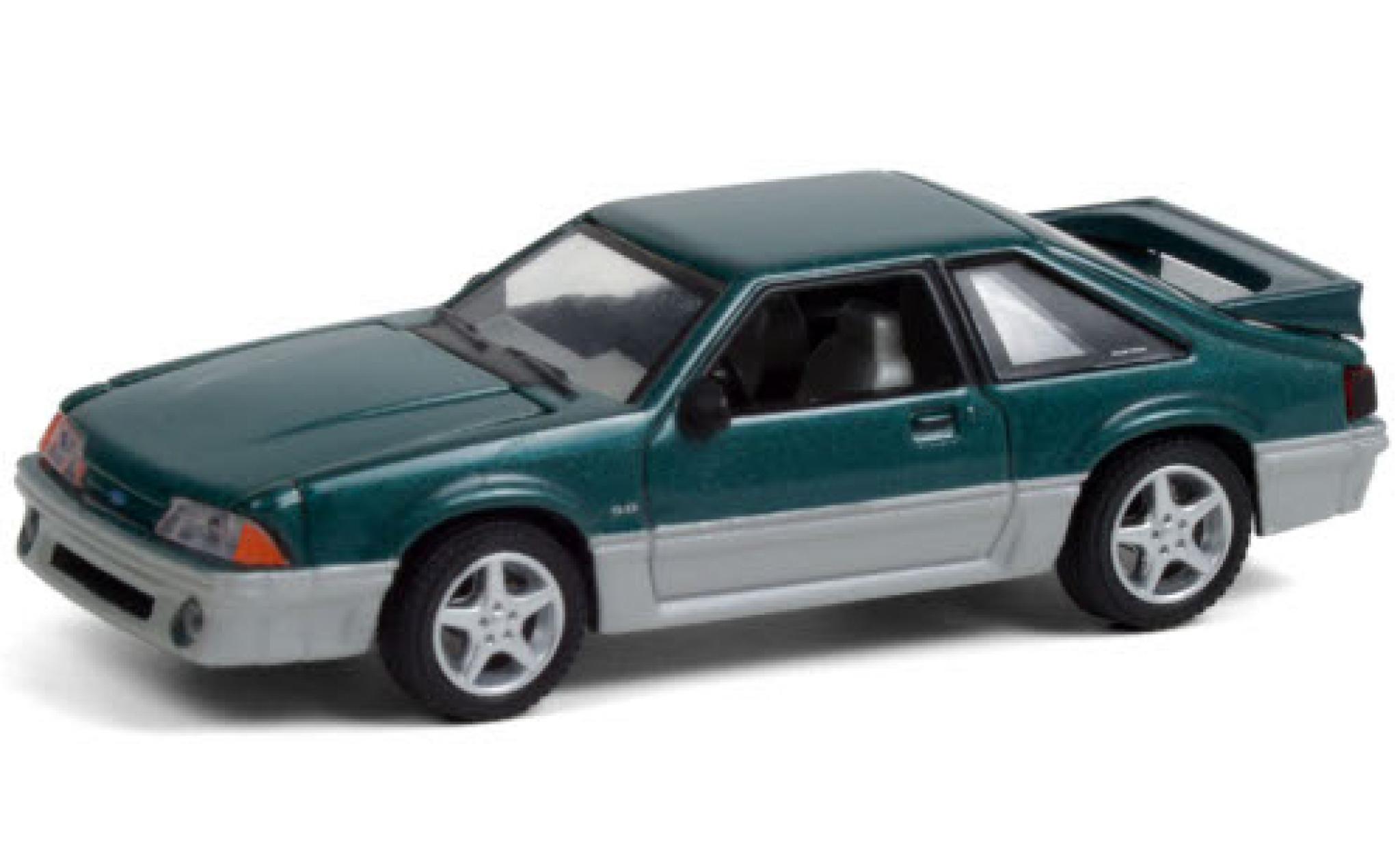 Ford Mustang 1/64 Greenlight GT metallic groen/grijs 1991 Home Improvement modelauto