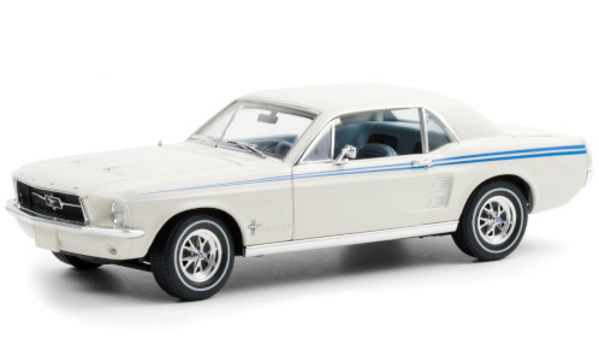 Ford Mustang 1/18 Greenlight Indy Pacesetter Special wit/blauw 1967 modelauto