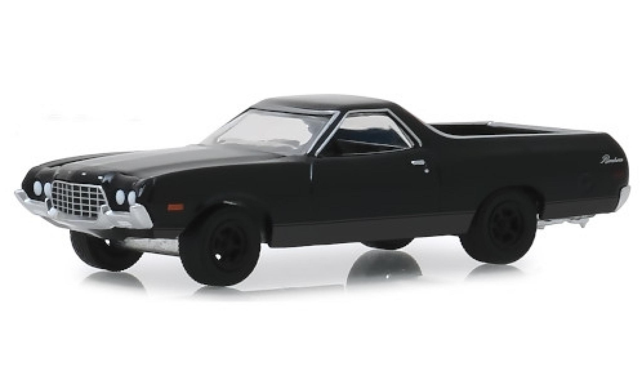 Ford Ranchero 1/64 Greenlight zwart 1972 modelauto