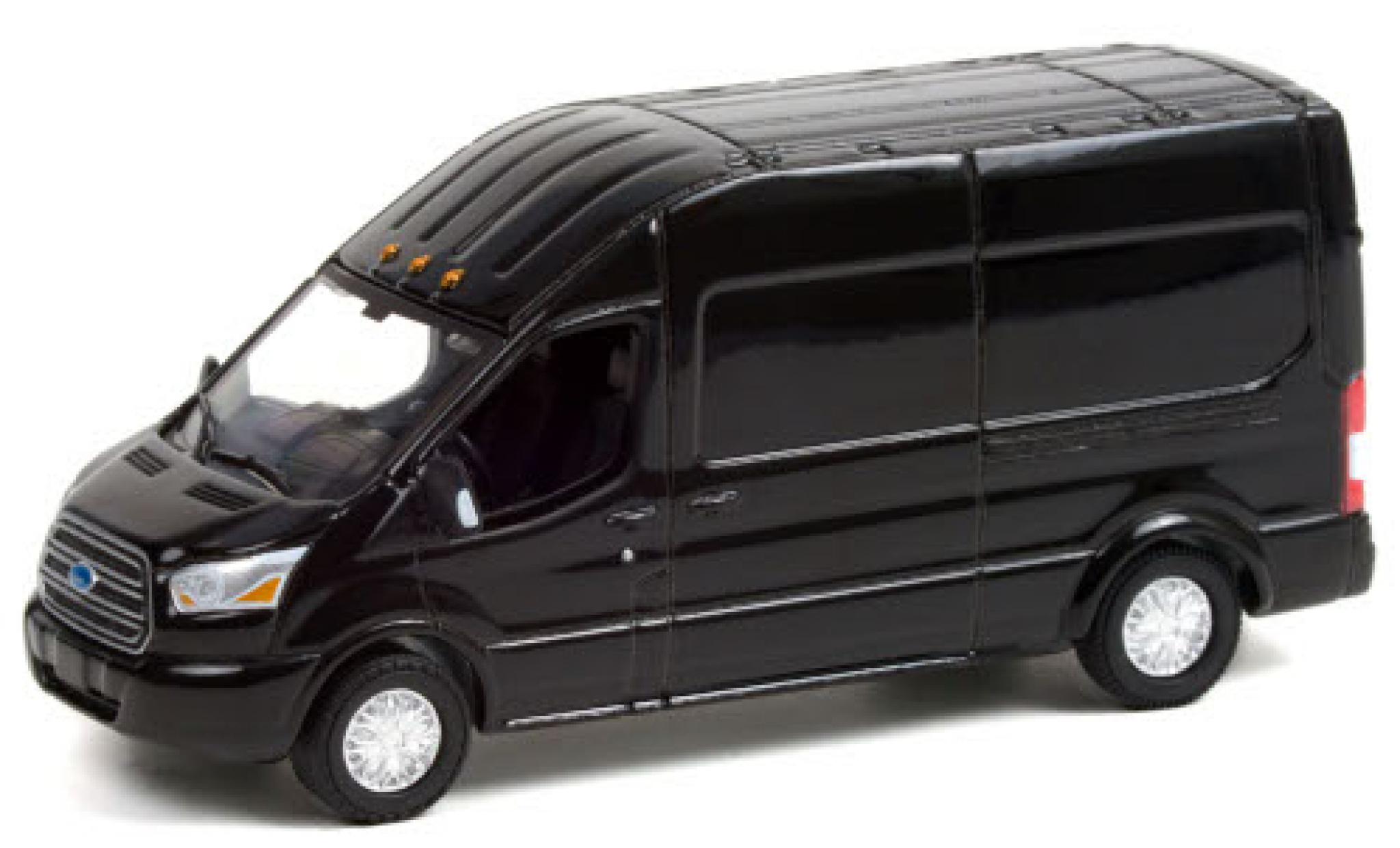 Ford Transit 1/64 Greenlight LWB HD zwart 2019 modelauto