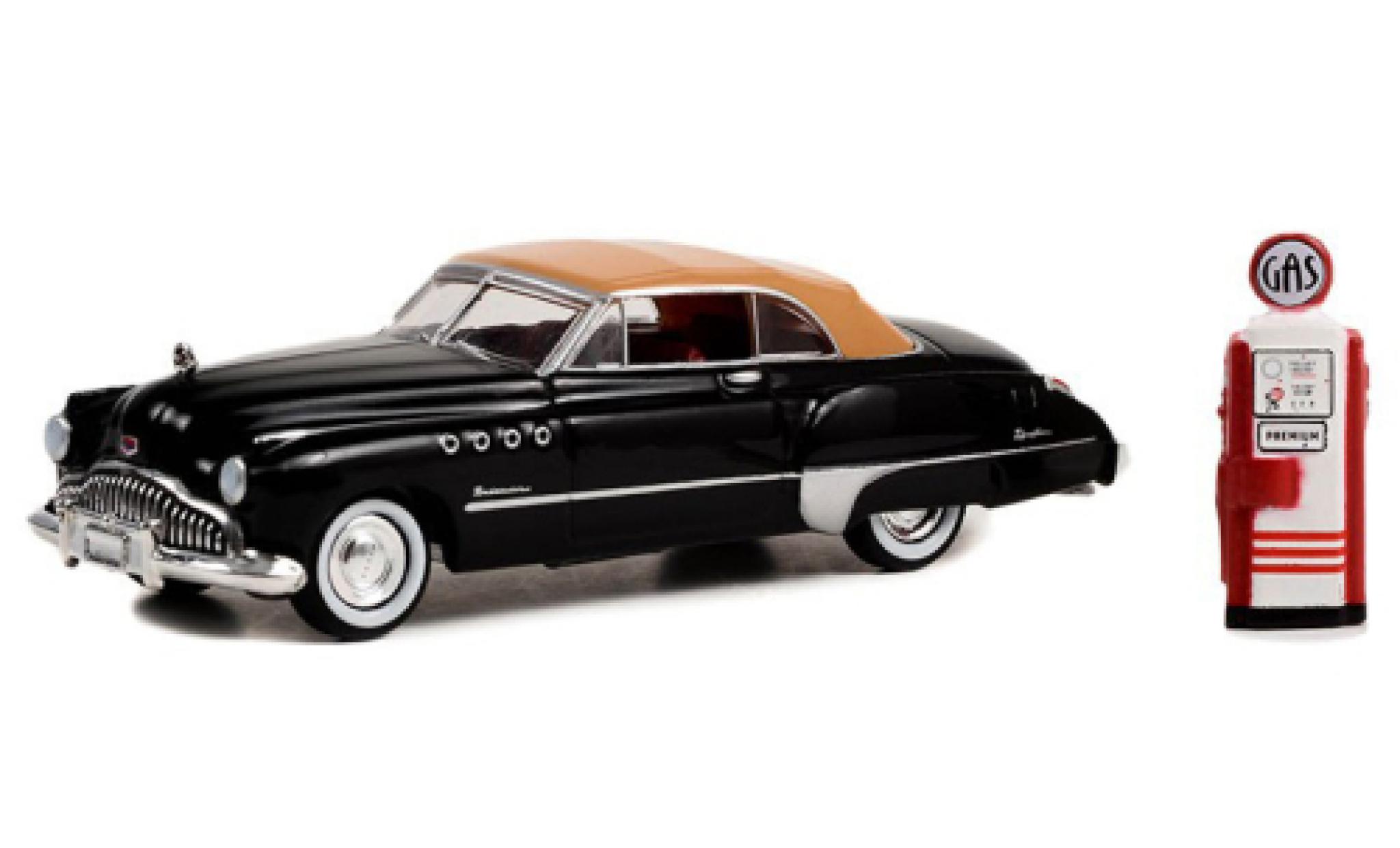 Buick Roadmaster 1/64 Greenlight Cabriolet zwart/beige 1949 modelauto