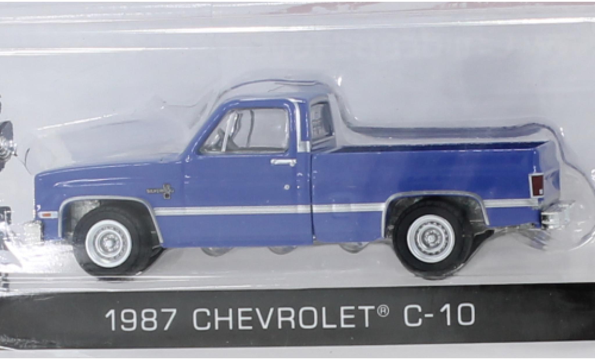 Chevrolet C-10 1/64 Greenlight blauw 1987 modelauto