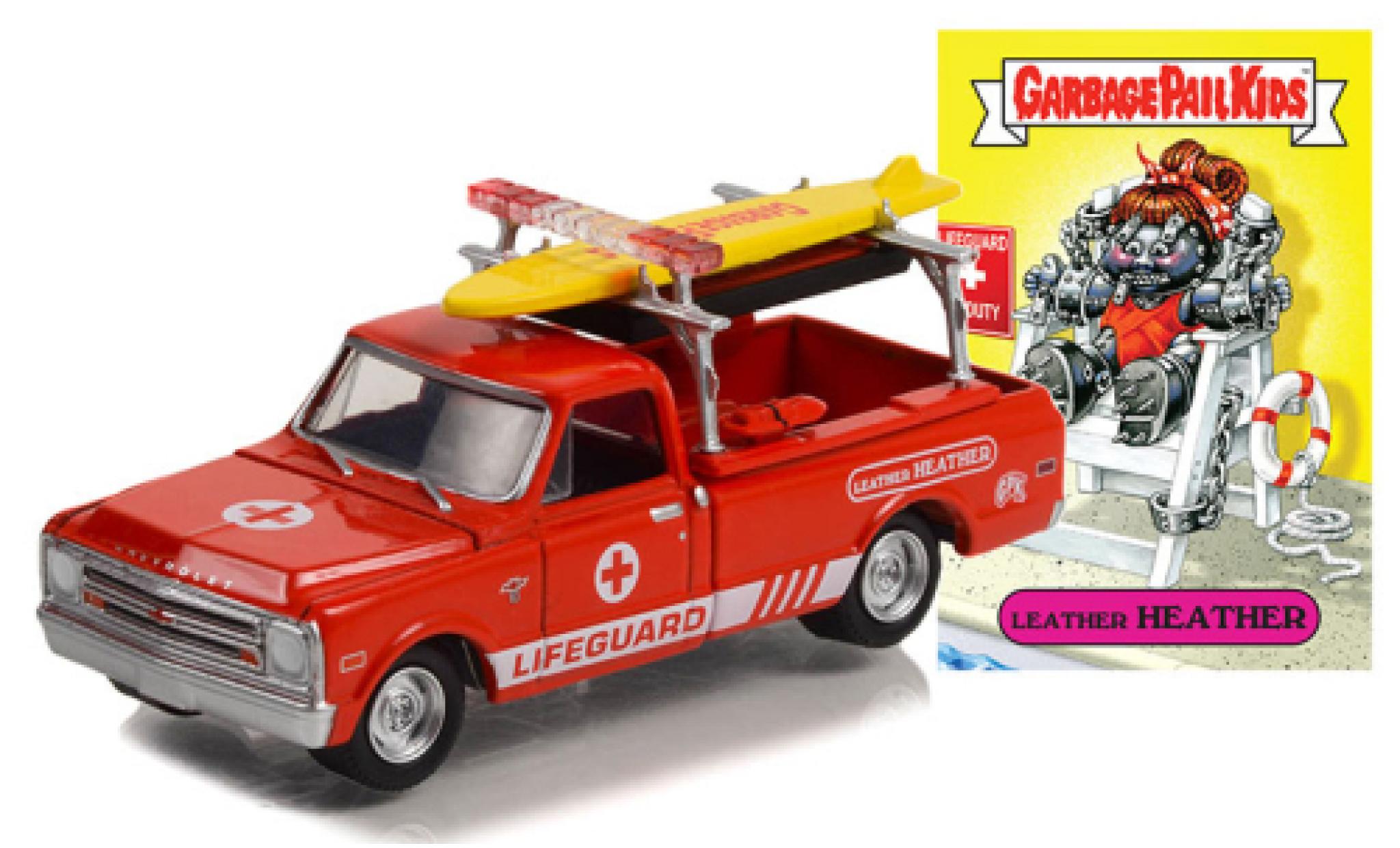 Chevrolet C-10 1/64 Greenlight rood Garbage Pail Kids - Leather Heather 1968 modelauto