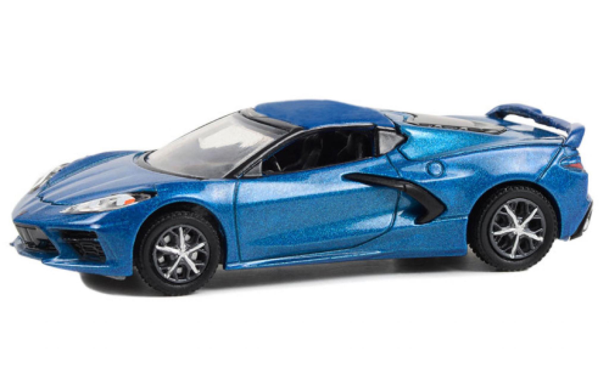 Chevrolet Corvette 1/64 Greenlight (C8) Stingray 2LT metallic blauw 2020 modelauto