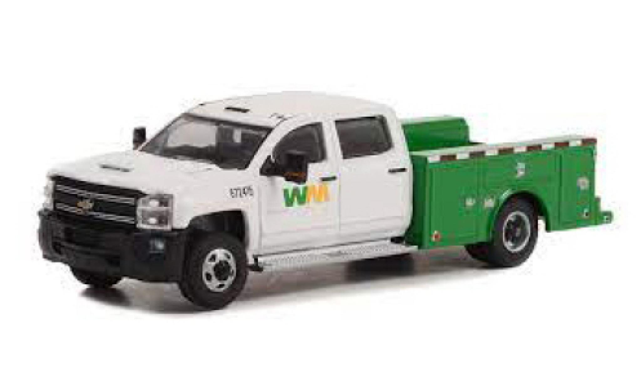 Chevrolet Silverado 1/64 Greenlight 3500HD Dually WM - Waste Management 2018 modelauto