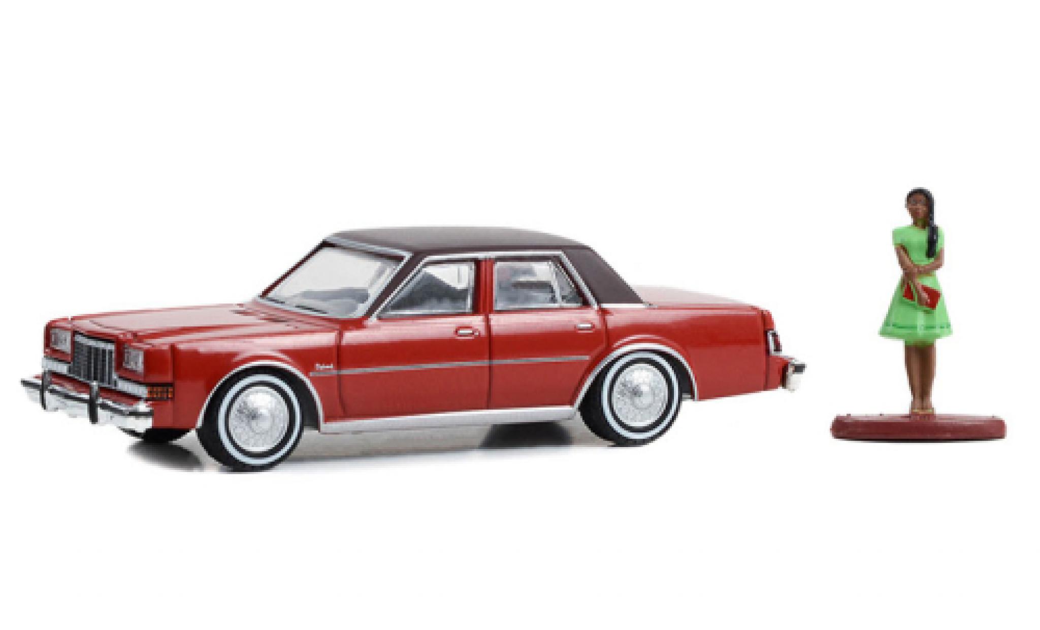 Dodge Diplomat 1/64 Greenlight rood/brun 1983 modelauto