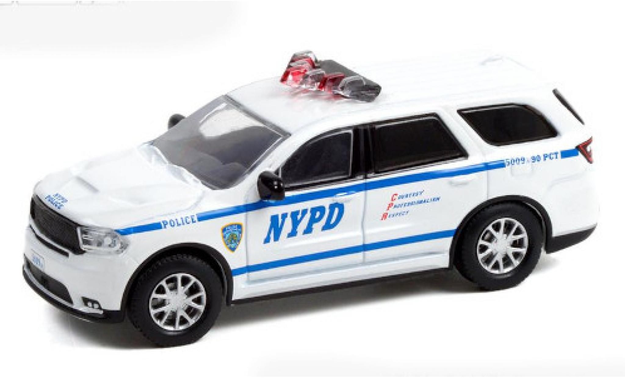 Dodge Durango 1/64 Greenlight wit/D&eacute;corer Nouveau York Politie Departement 2019 modelauto