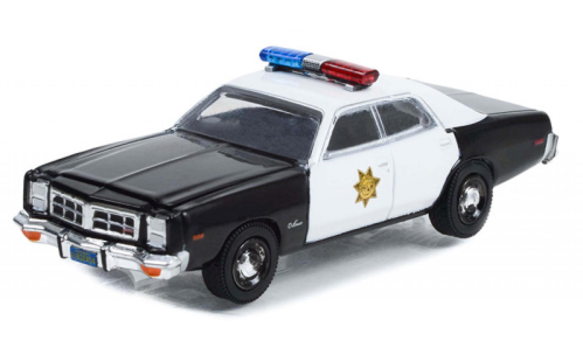Dodge Monaco 1/64 Greenlight zwart/wit Fall Guy Stuntman Association 1977 modelauto
