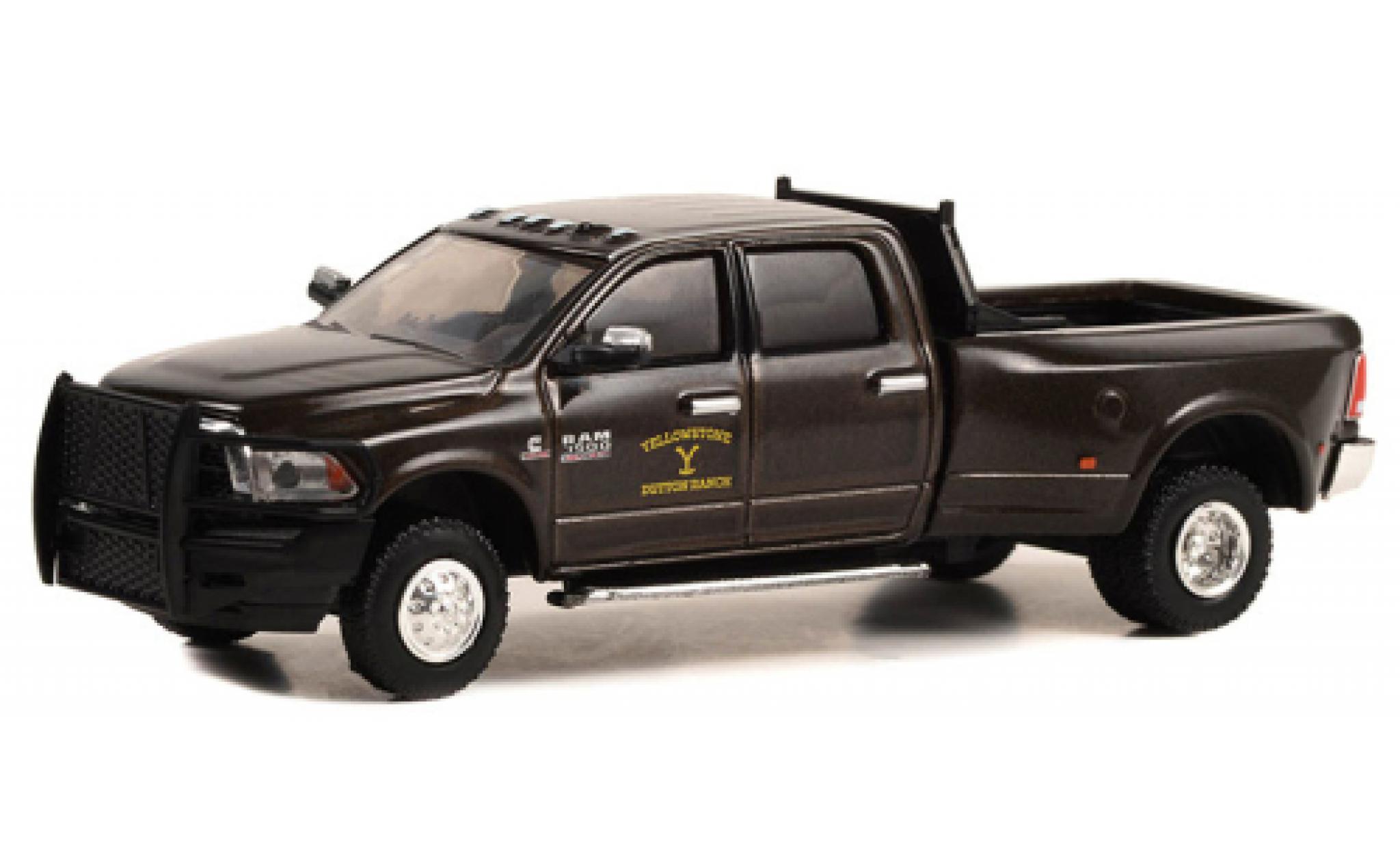 RAM 3 1/64 Greenlight Dodge 500 Laramie Dually metallic grijs Yellowstone 2017 modelauto