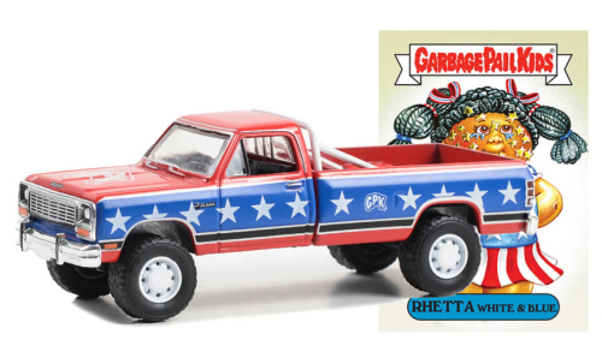 Dodge RAM 1/64 Greenlight D-250 rood/blauw 1985 modelauto