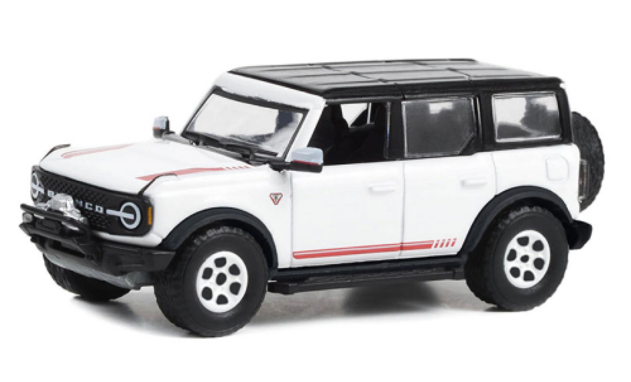 Ford Bronco 1/64 Greenlight First Edition wit/zwart 2021 modelauto