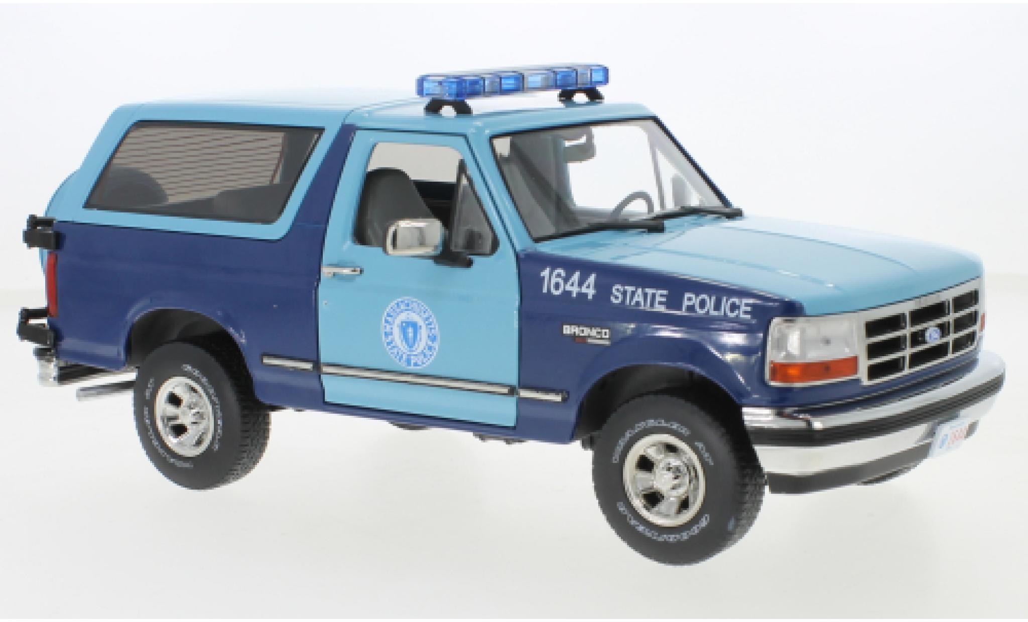 Ford Bronco 1/18 Greenlight XLT Massachusetts State Politie 1996 modelauto