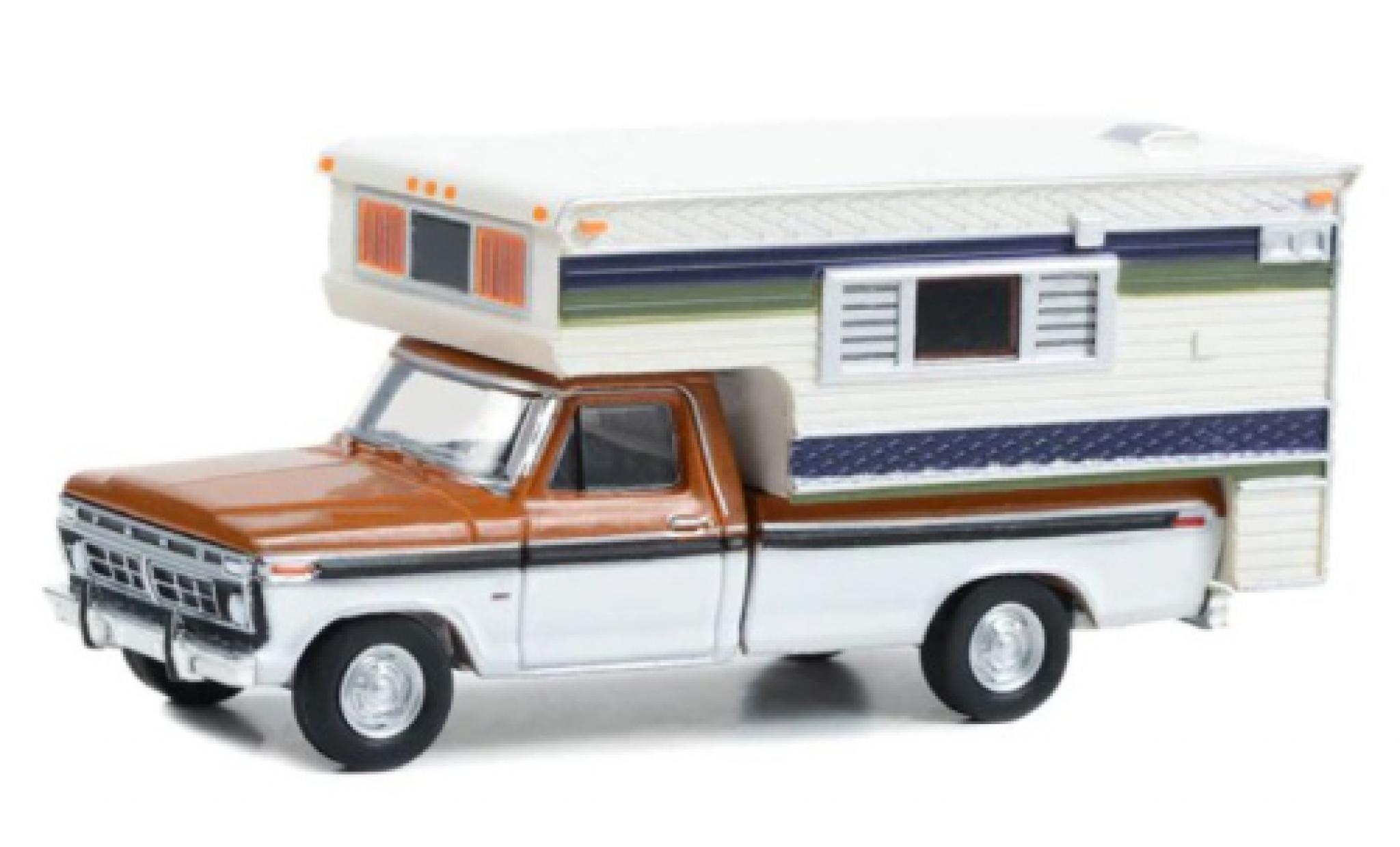 Ford F-250 1/64 Greenlight le cuivre/wit 1976 modelauto