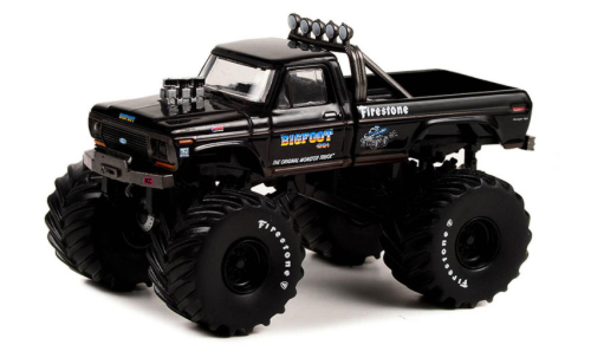 Ford F-250 1/64 Greenlight zwart Bigfoot 1974 modelauto