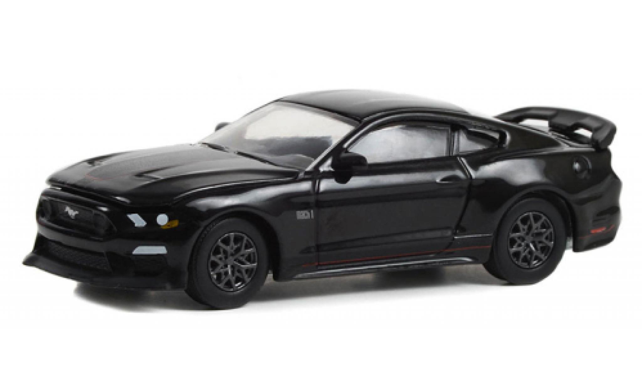 Ford Mustang 1/64 Greenlight Mach 1 zwart 2022 modelauto