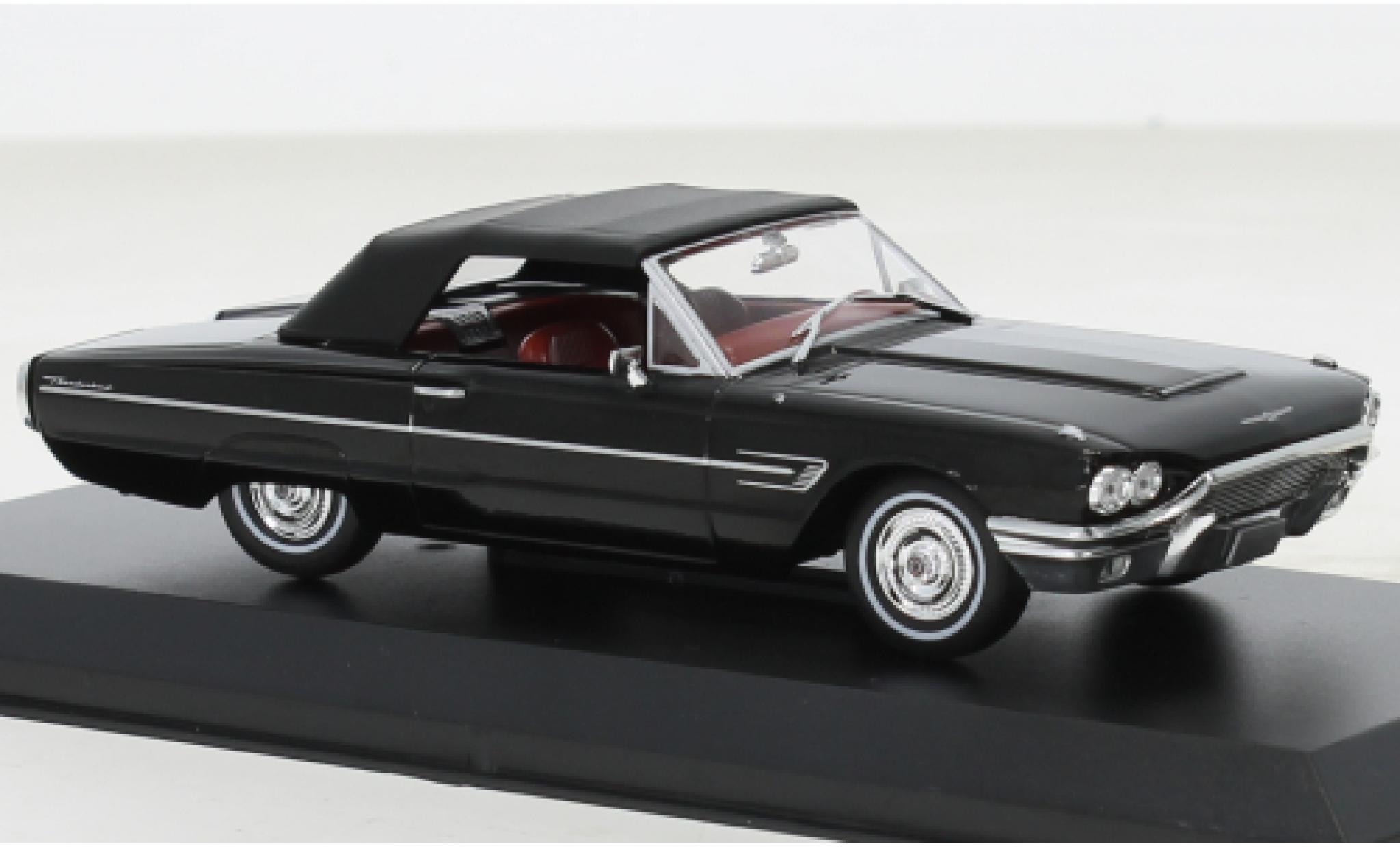 Ford Thunderbird 1/43 Greenlight Cabriolet zwart 1966 modelauto