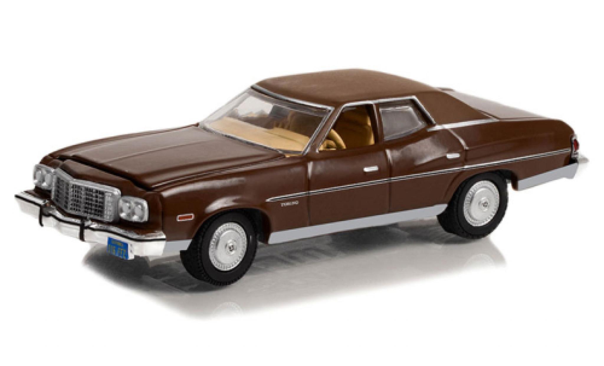 Ford Torino 1/64 Greenlight Brougham bruin/beige Charlies Angels 1974 modelauto
