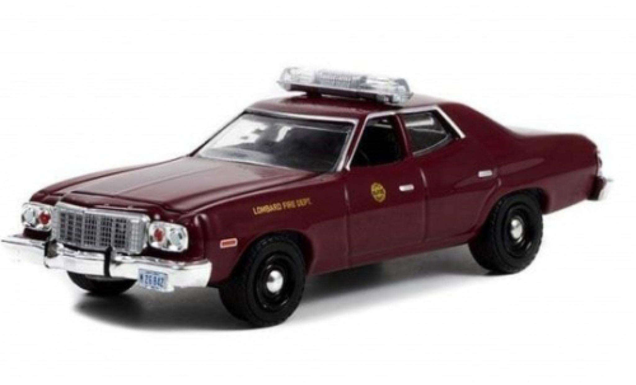 Ford Torino 1/64 Greenlight Lombard Fire Department 1976 modelauto