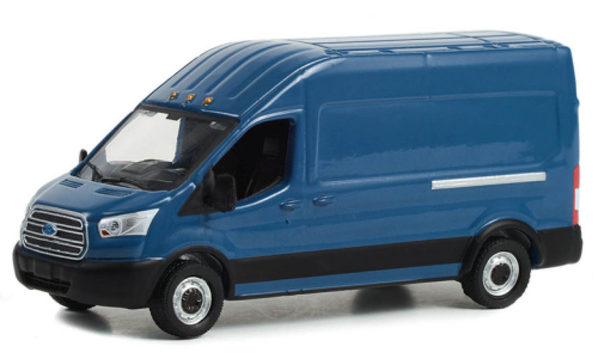 Ford Transit 1/64 Greenlight LWB HD blauw 2017 modelauto