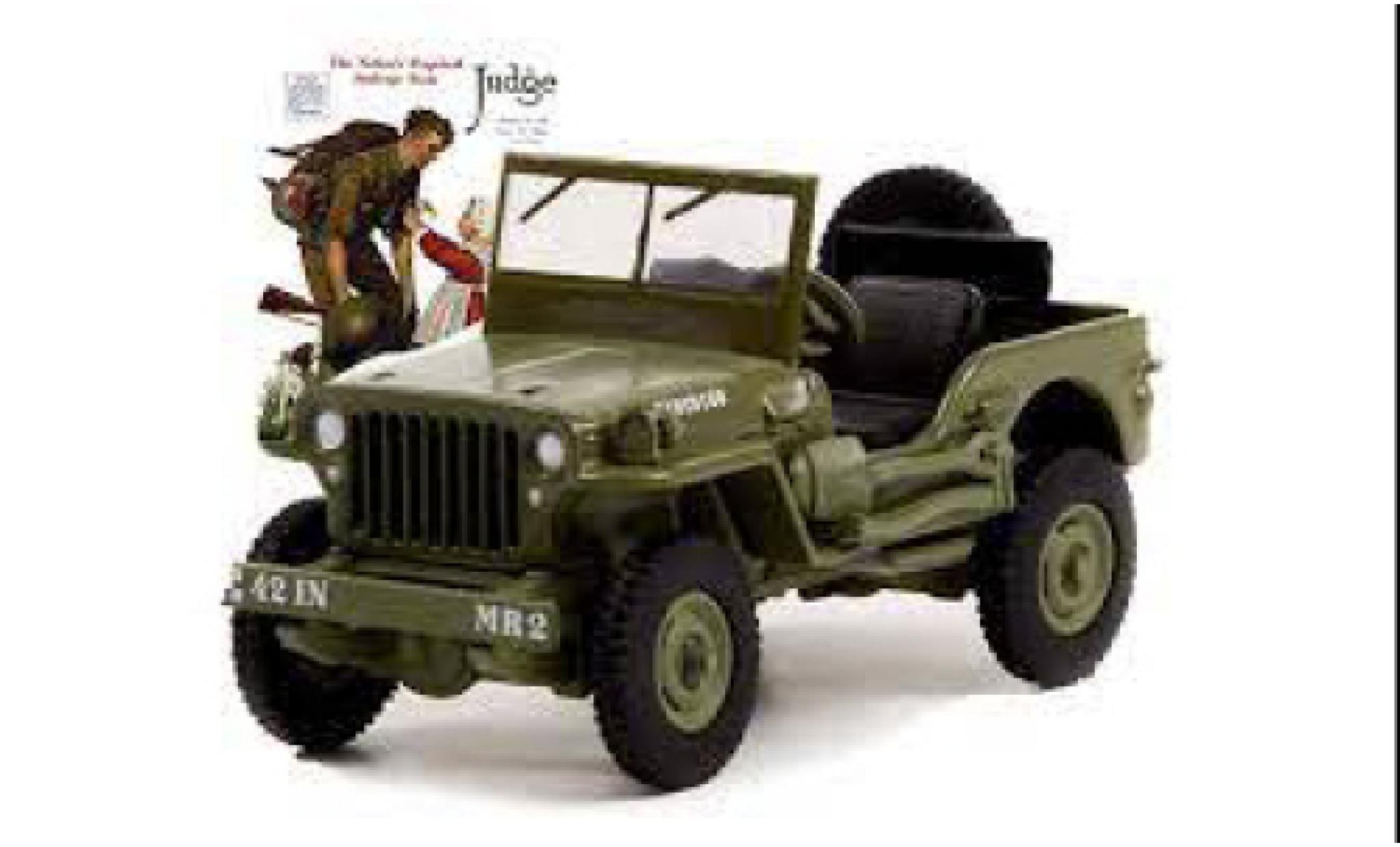 Jeep Willys 1/64 Greenlight MB matt-oliv Norman Rockwell 1945 modelauto