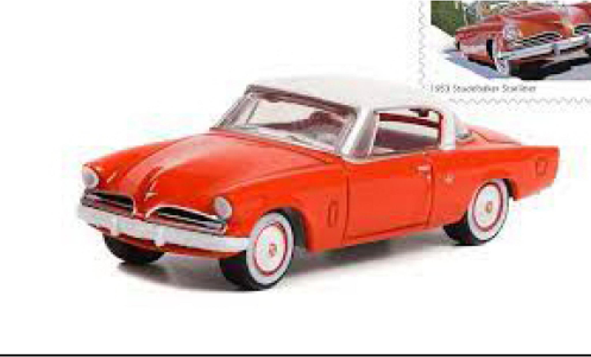 Studebaker Starliner 1/64 Greenlight rood/wit 1953 modelauto
