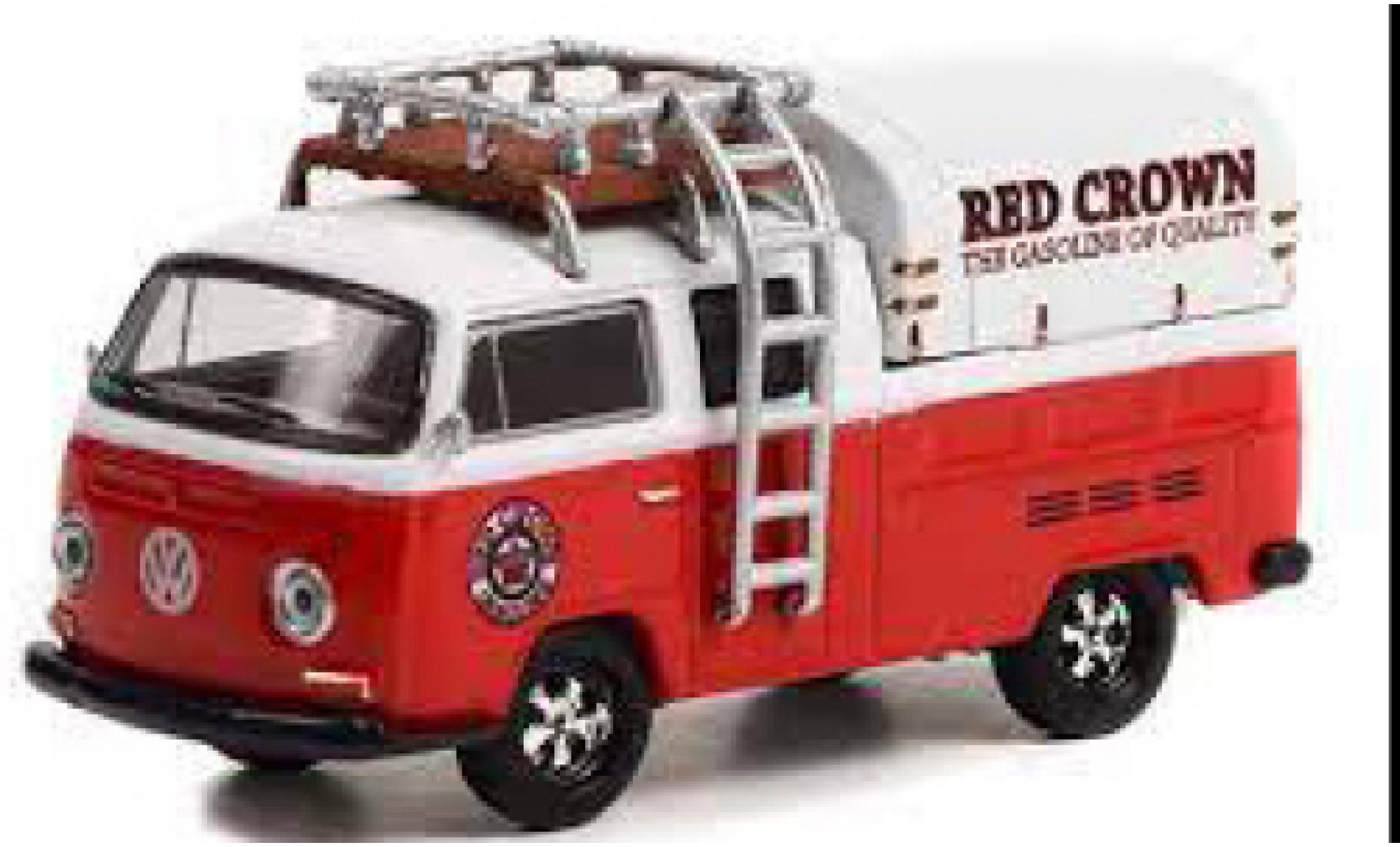 Volkswagen T2 1/64 Greenlight Doppelkabine Red Crown Gasoline 1969 modelauto